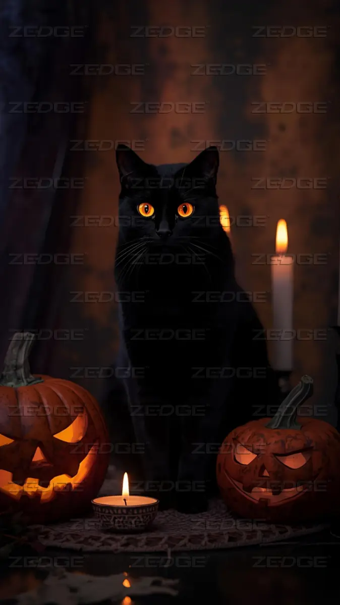 674x1198 Black Cat Halloween Magic Witchy iPhone Wallpaper HD wallpaper by Spooky Halloween Art