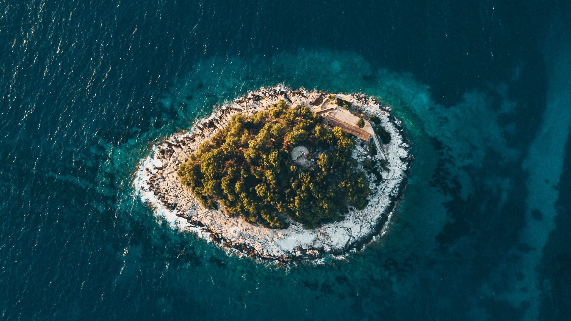 1920x1080 Download wallpaper 1920x1080 island, view from above, sea, hvar, croatia full hd, hdtv, fhd, 1080p HD background