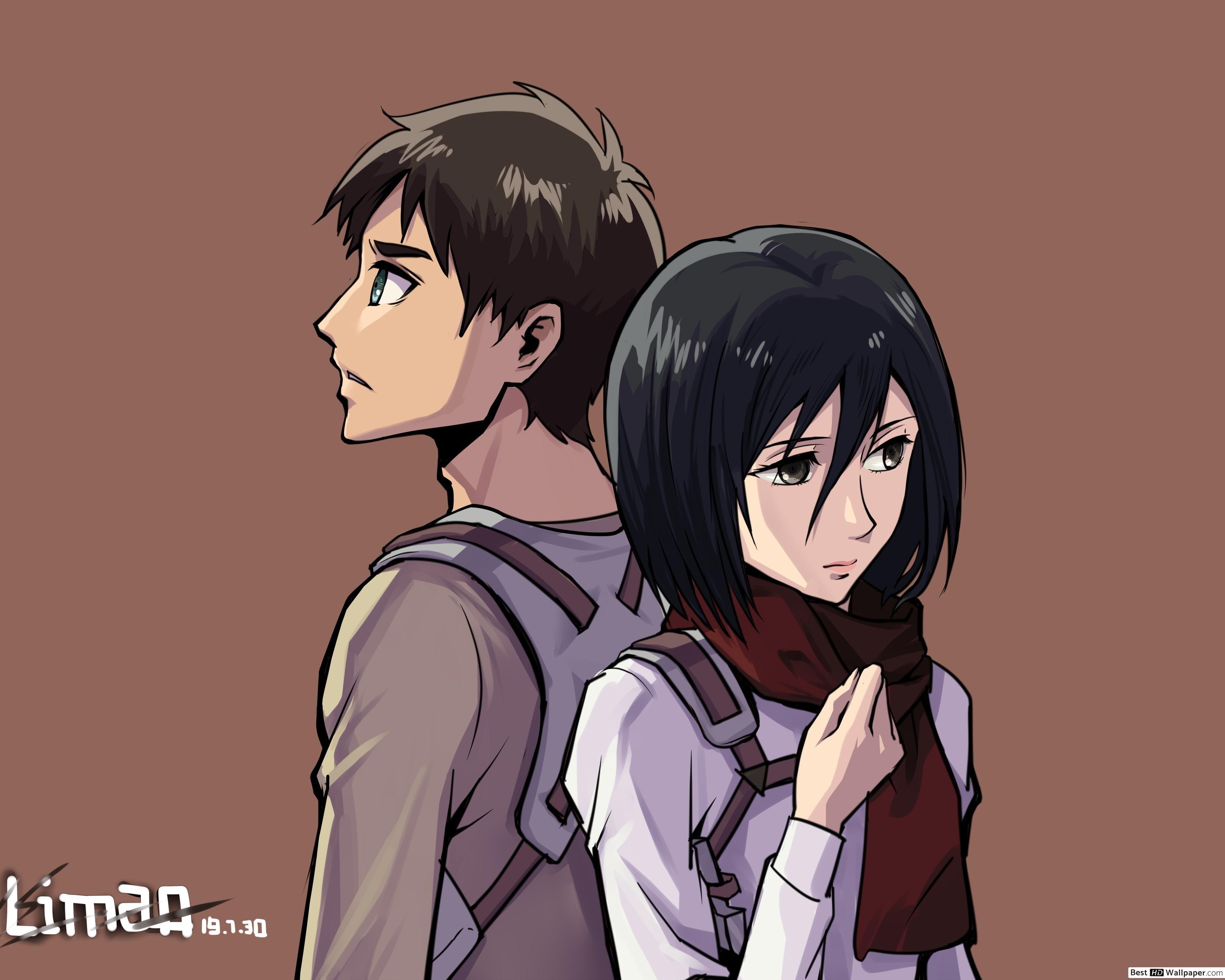 eren jaeger black and white