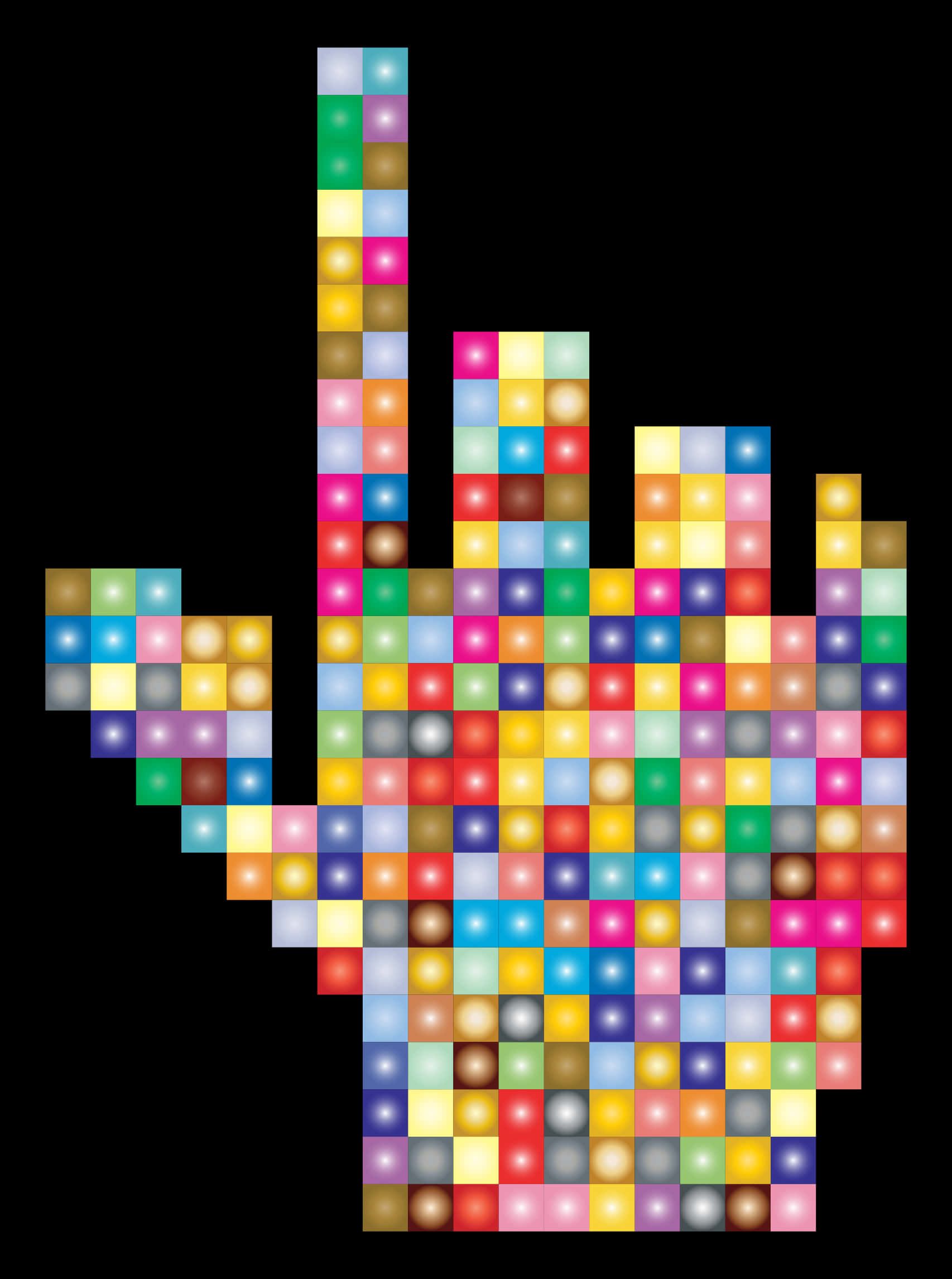 1706x2292 Download Colorful Pixel Hand Cursor Wallpaper