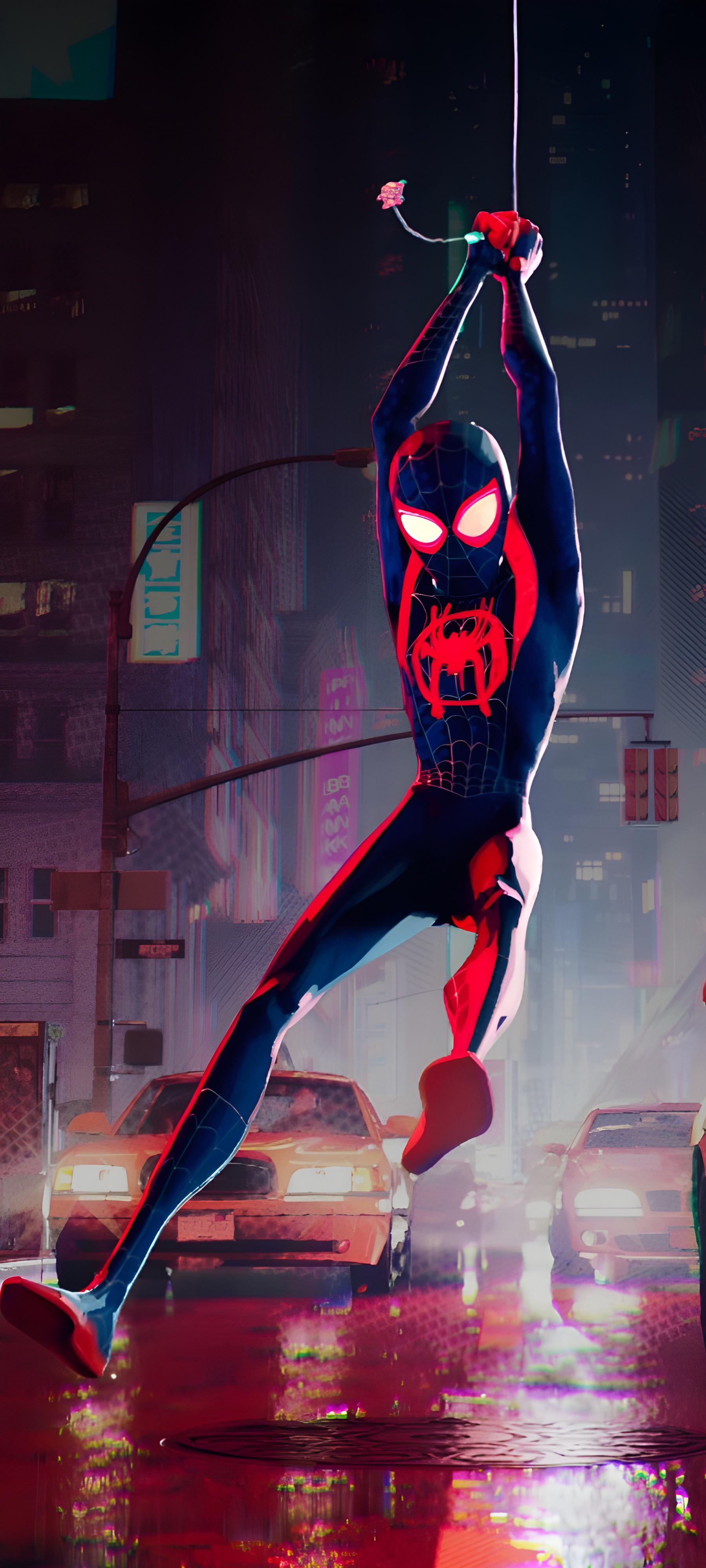 1800x4000 Spider Man: Into The Spider Verse Movie Film, Depth Effect, Phone Wallpaper [1800x4000] [20:9]