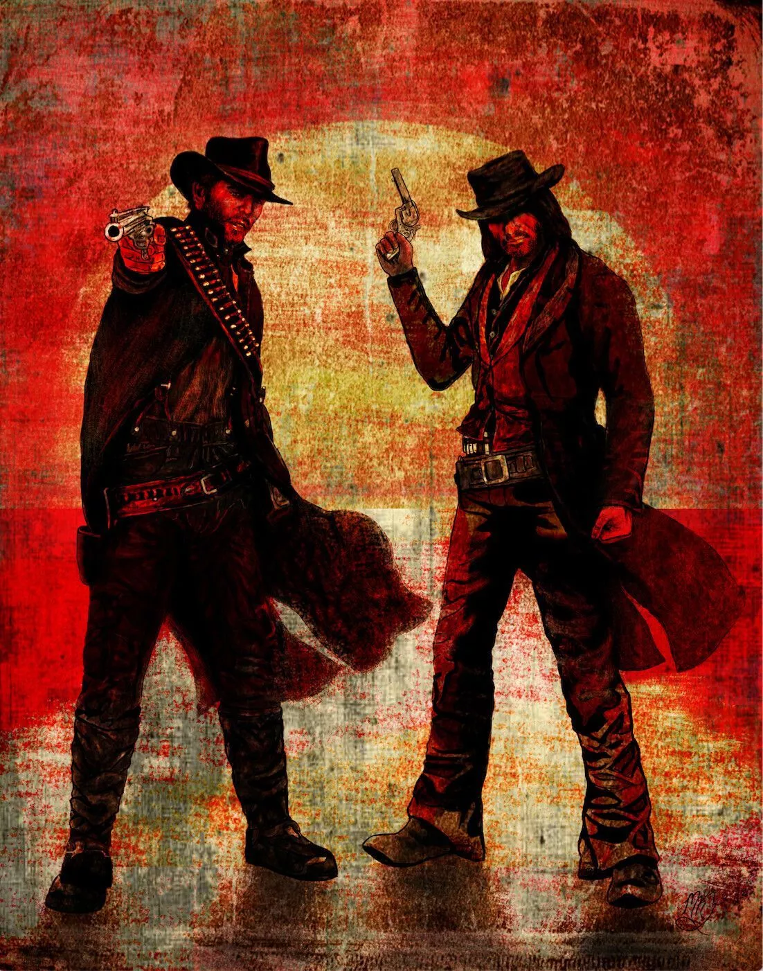 1102x1402 Arthur Morgan And John Marston Wallpaper