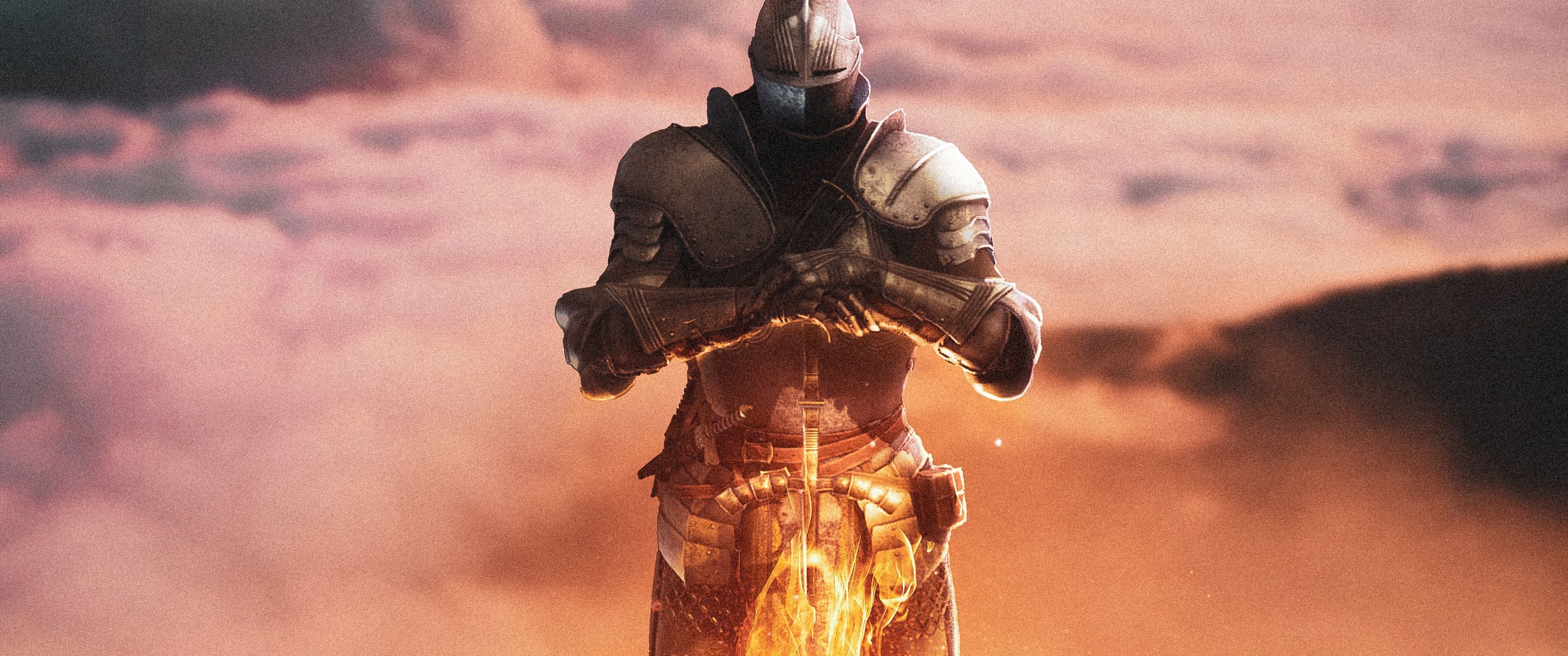 3440x1440 Warrior Wallpaper 4K, Dark Souls, Sword, Soldier