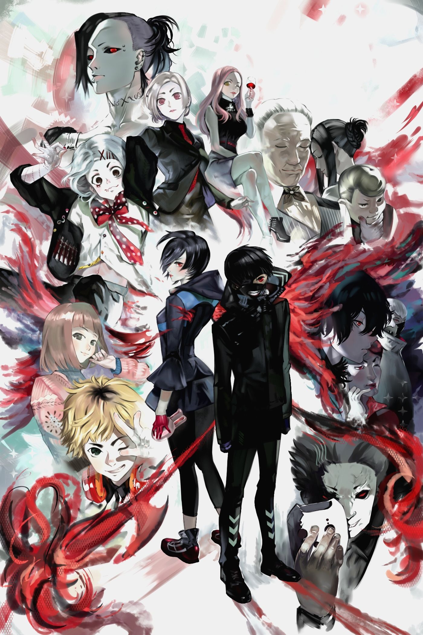 1400x2100 Tokyo Ghoul Characters Wallpaper