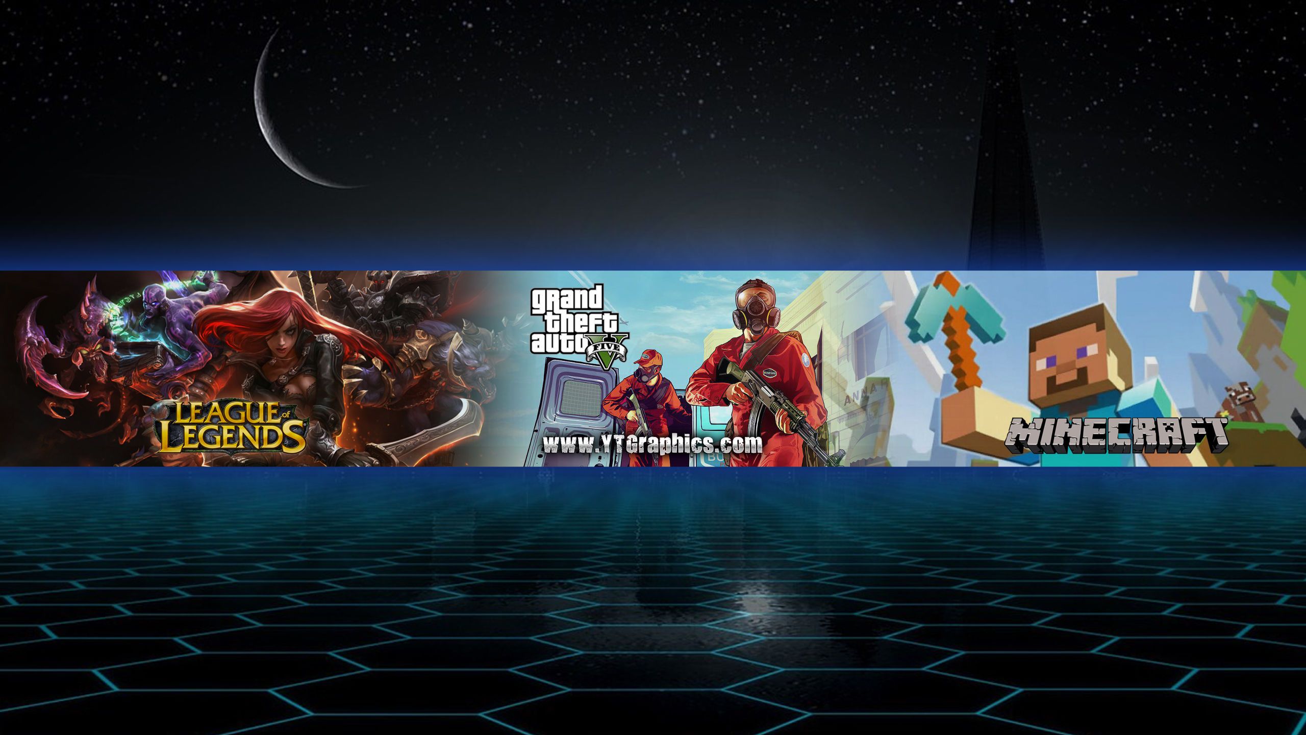 2560x1440 Mix: GTA LoL, Minecraft YouTube Banner