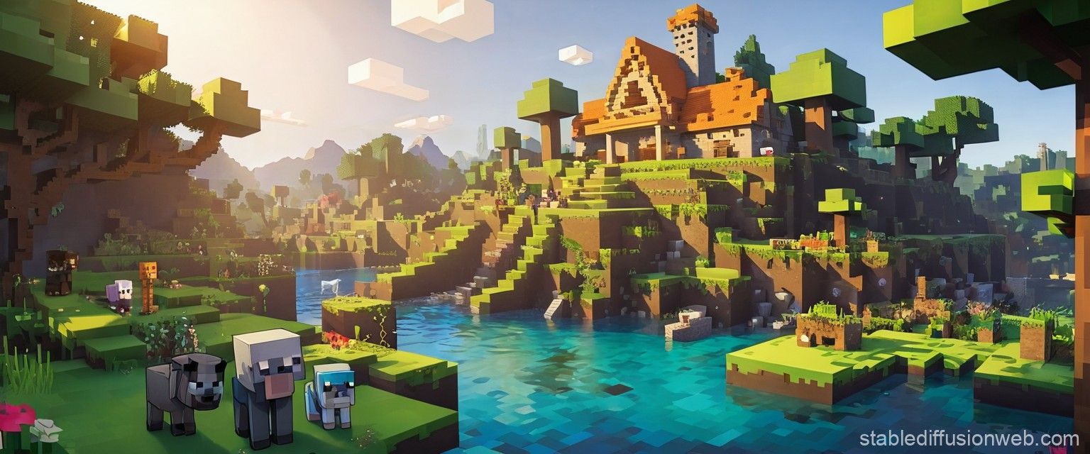 1536x640 minecraft youtube banner Prompts. Stable Diffusion Online