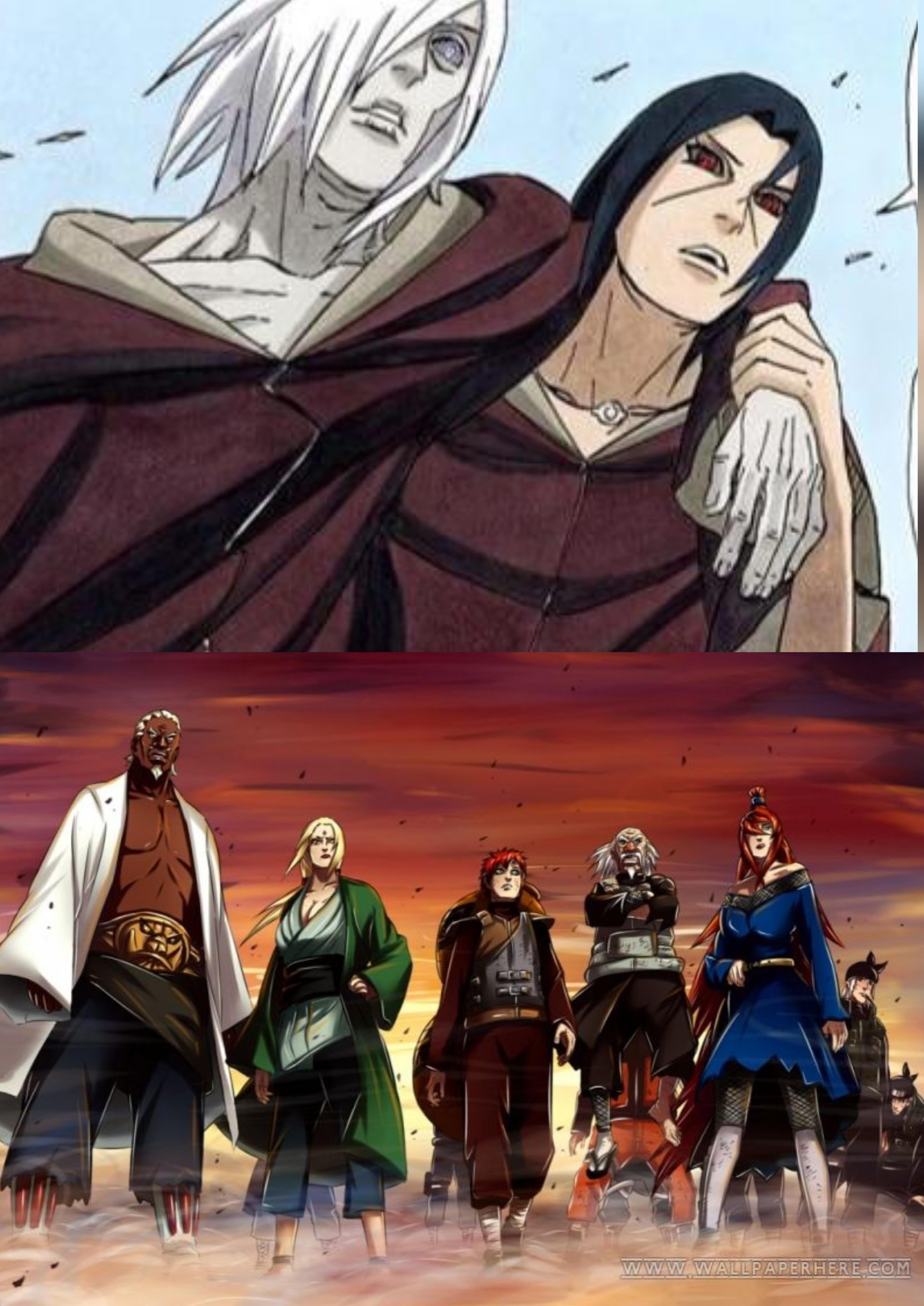 4096x5791 Edo Nagato and Edo Itachi replace Madara against the 5 kage, who would win and what diff?