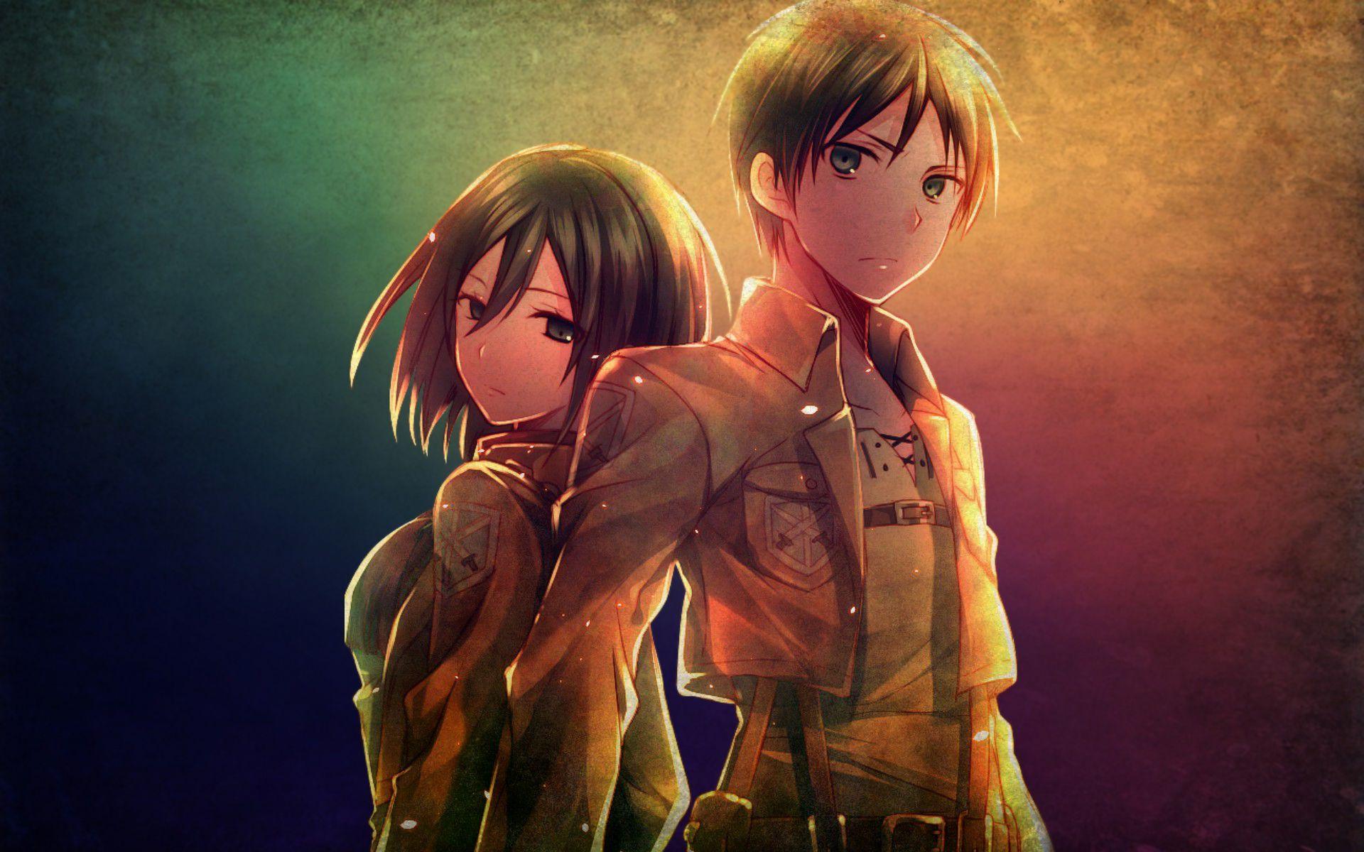1920x1200 Eren jaeger mikasa ackerman wallpaperx1200