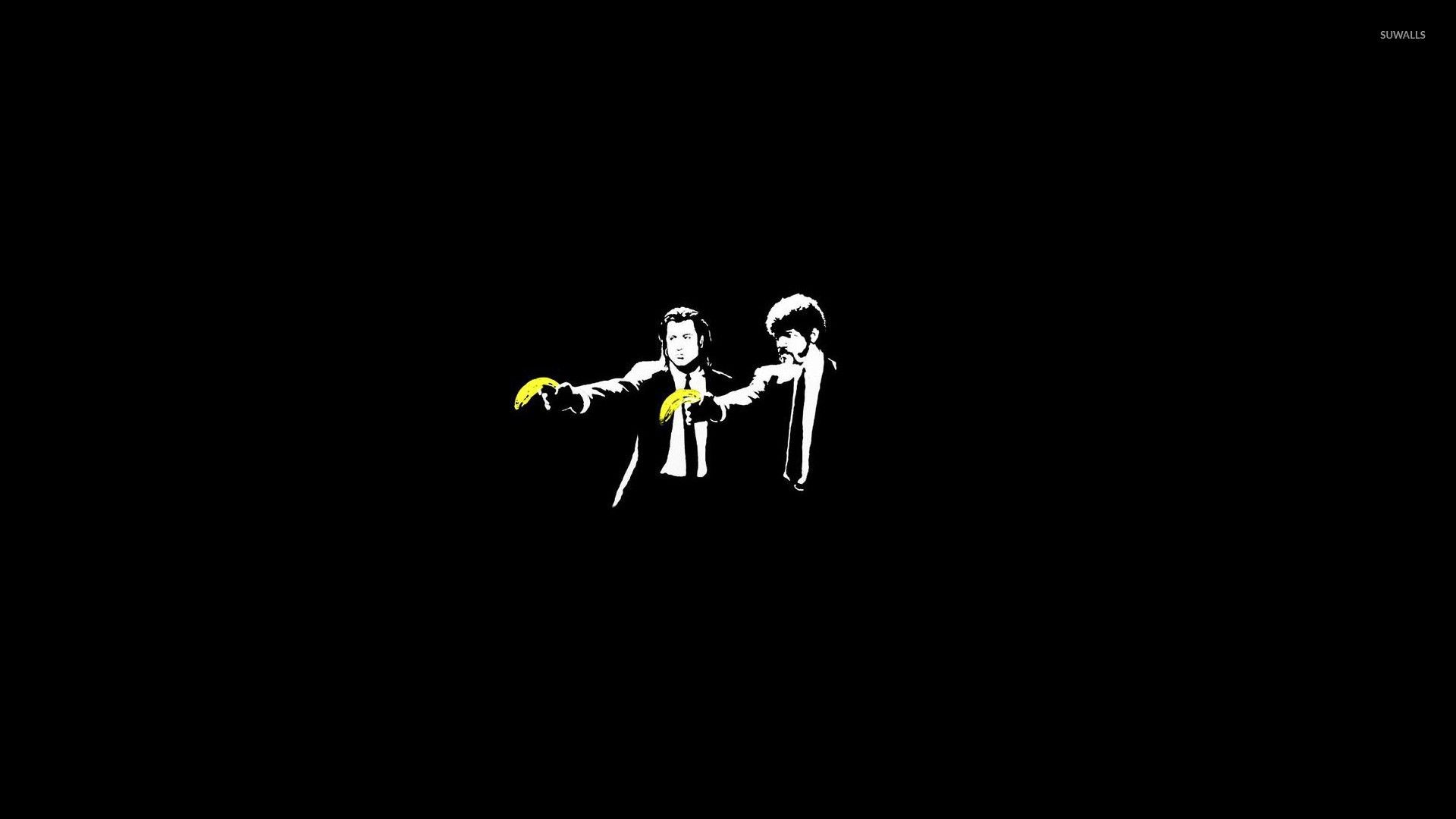 1920x1080 Pulp Fiction, Movies, Bananas, Minimalism, Selective coloring Wallpaper HD / Desktop and Mobile Background