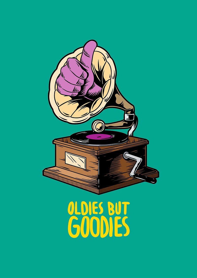 800x1131 Oldies goodies music creative illustration. Premium Photo Illustration