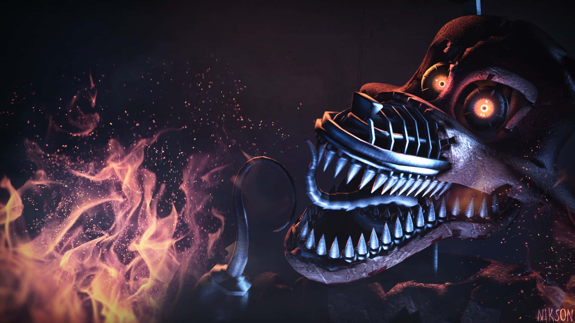 1920x1080 Download Scary Fnaf Blazing Foxy Picture