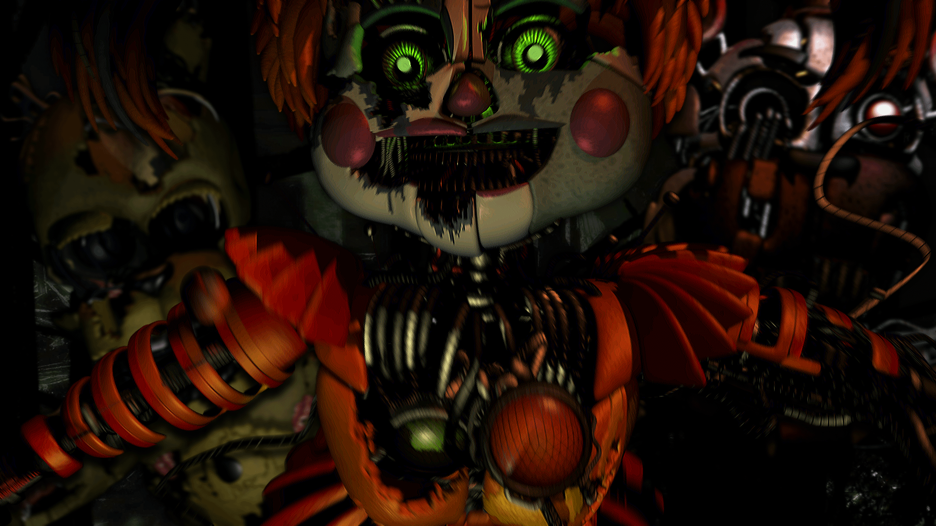 1920x1080 Made a simple FNaF 6 wallpaper from the animatronics' jumpscare frames