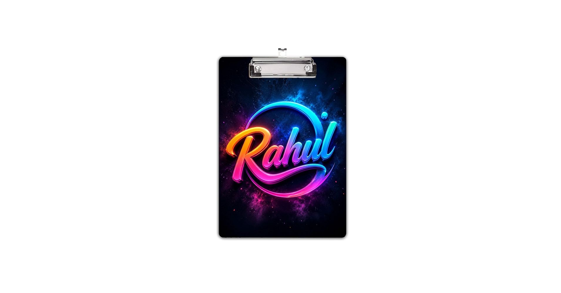 1910x1000 Name Printed Exam Pad Clipboard. Colorful 3D Neon Name Design Writing Board for Students, School & College. Stylish Study & Exam Writing Pad