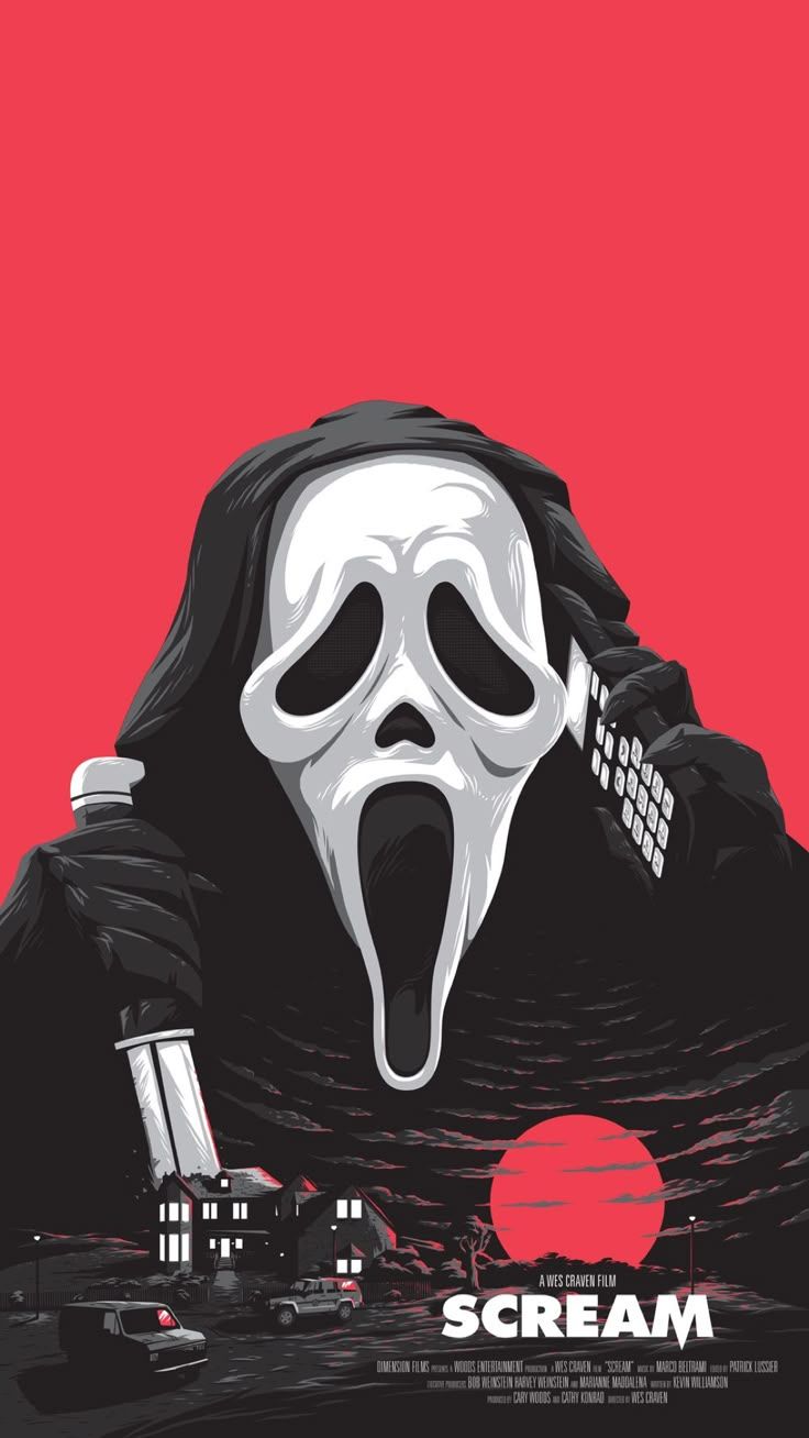 736x1308 ghostface scream iphone wallpaper