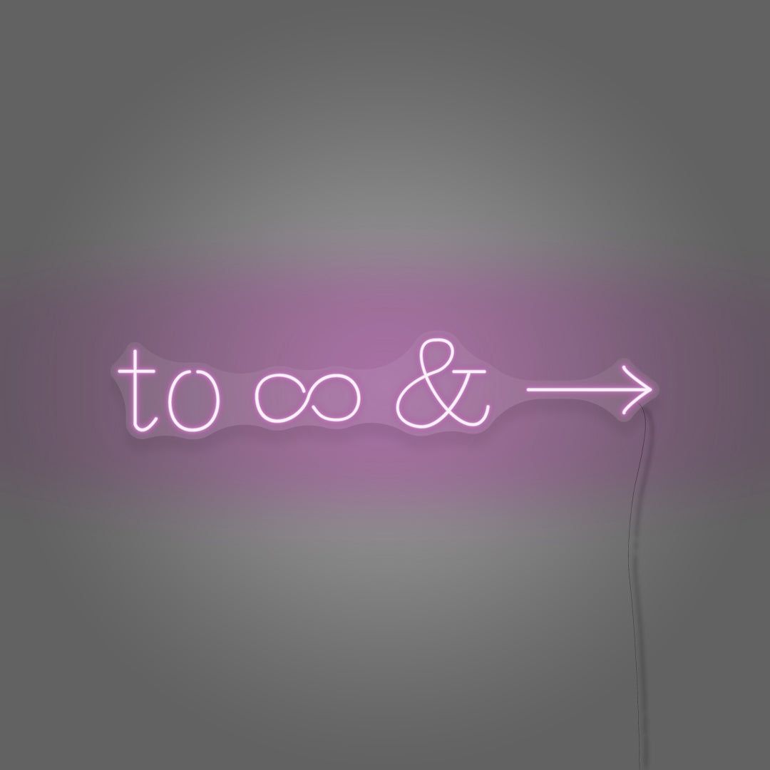 1080x1080 To Infinity And Beyond Minimalist Neon Sign Purple / 29 L x 5.1 H / 75cm L x 13.3cm H