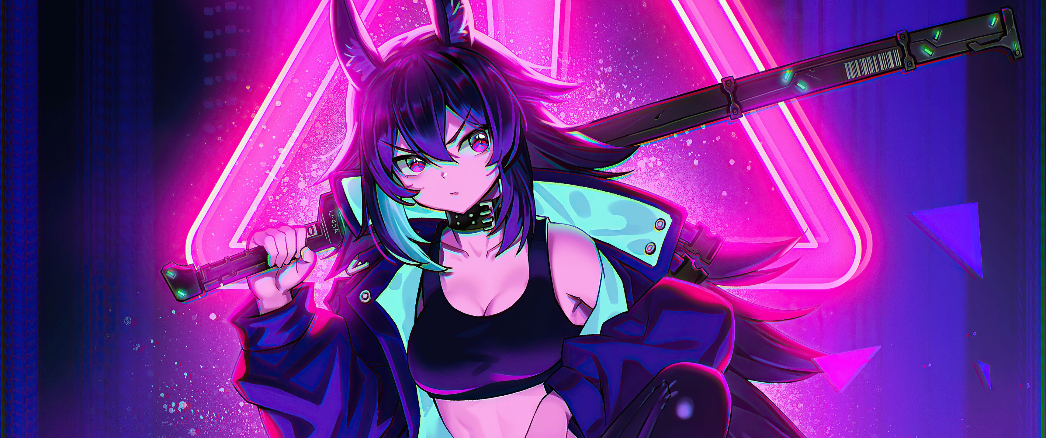 3440x1440 Cat Cyber City Girl 4k UltraWide Quad HD 1440P , HD 4k Wallpaper , Image, Background, Photos and Picture