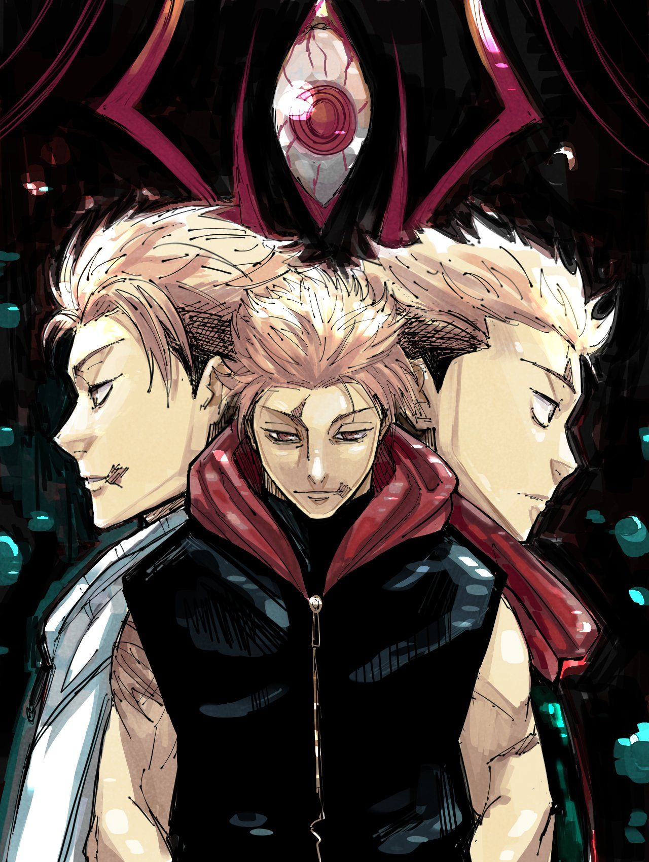 1280x1700 Yuji and Gojo illustrations