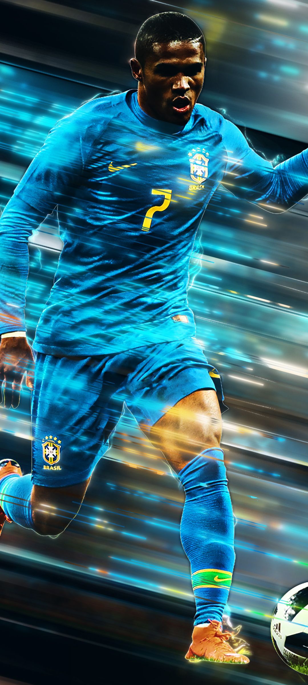 1080x2400 Phone wallpaper: Sports, Douglas Costa, Brazil National Football Team, Soccer 455123