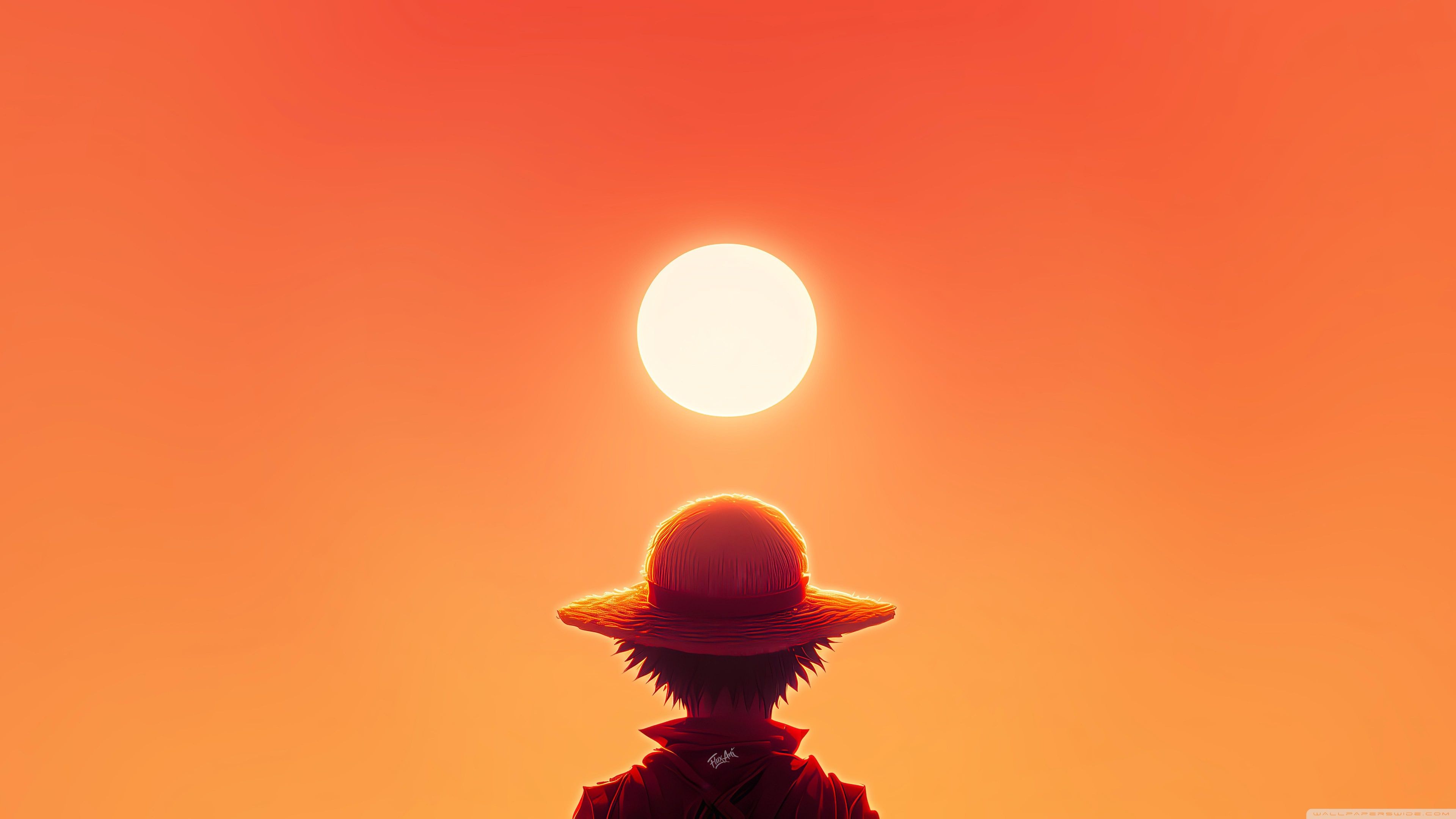 3840x2160 Luffy, One Piece, Orange Sky, Sun 4K UHD Wallpaper for UltraHD Desktop and TV : Widescreen and UltraWide Display : Dual Monitor : Smartphone and Tablet Devices