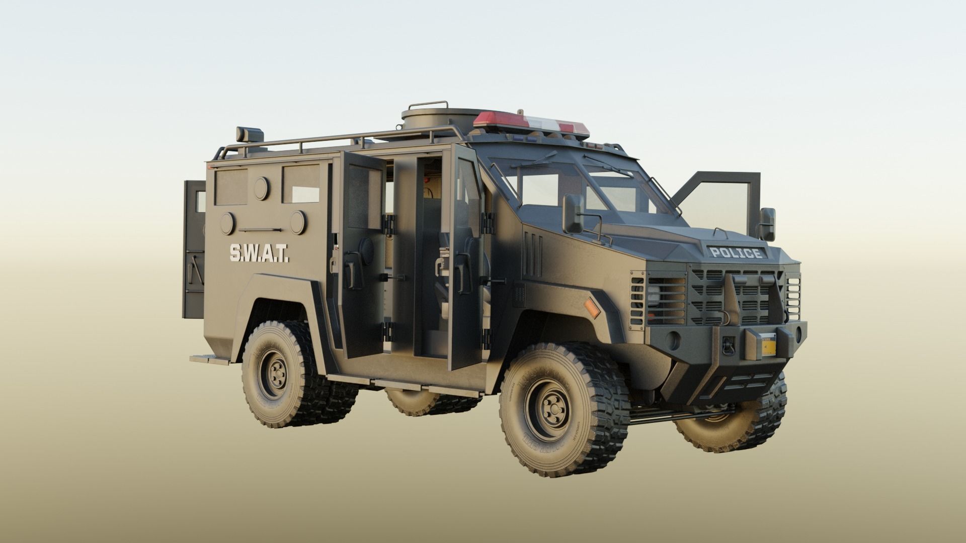 1920x1080 3D Model SWAT Truck VR / AR / Low Poly