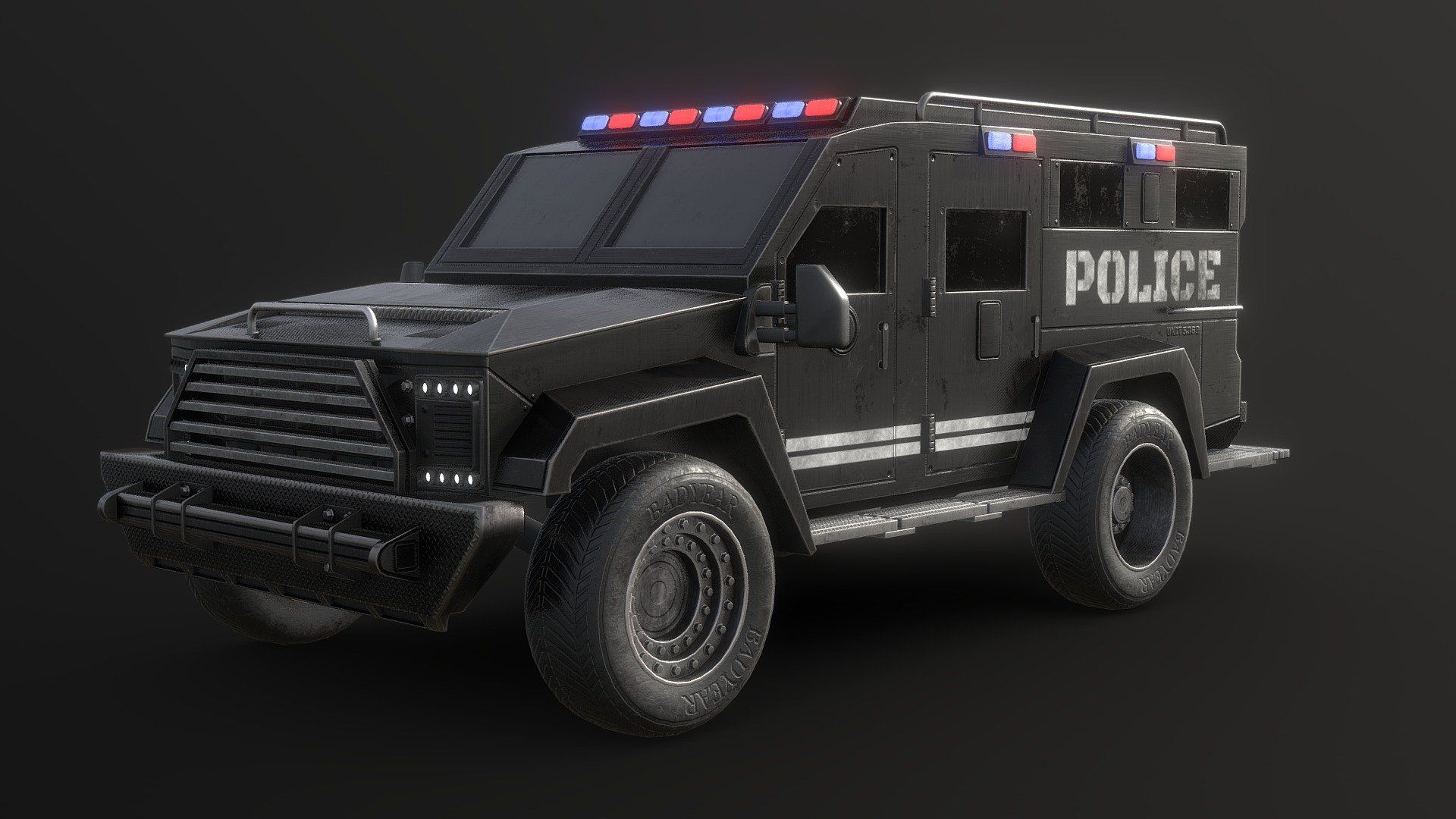 1920x1080 Police Truck model by matoteus [8810499]