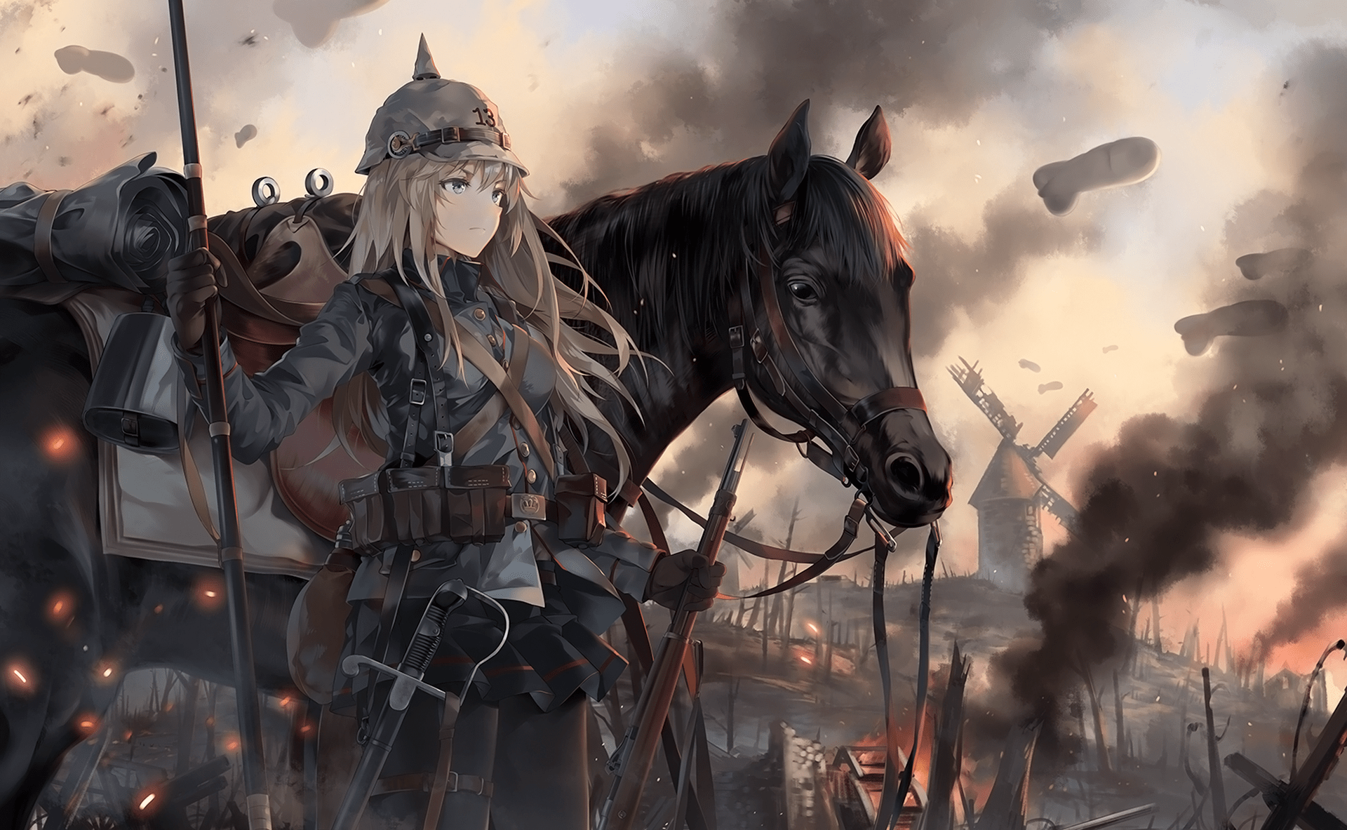1920x1183 Blonde Warrior on Battlefield HD Wallpaper by NEKO♨x1183