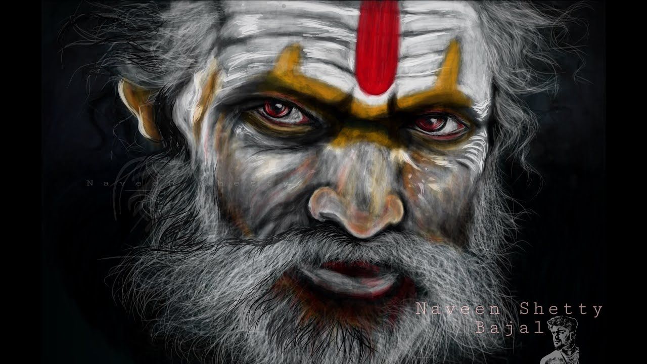 1280x720 Aghori digital painting by Naveen Shetty Bajal