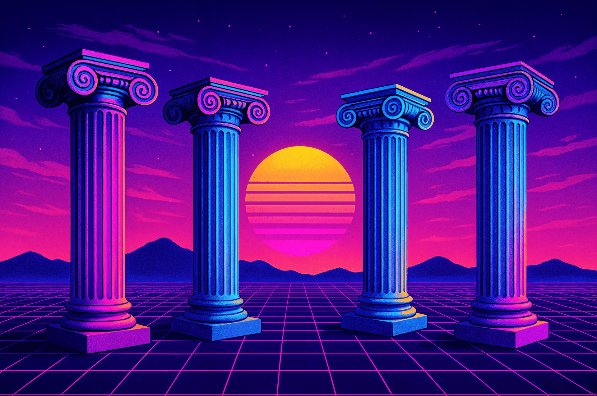 1920x1275 Neon Ionic Columns