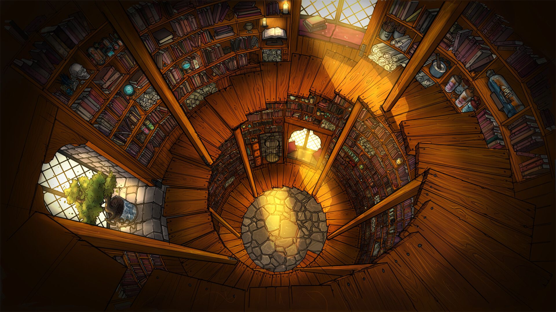 1920x1080 David Abouaf Tower Interior