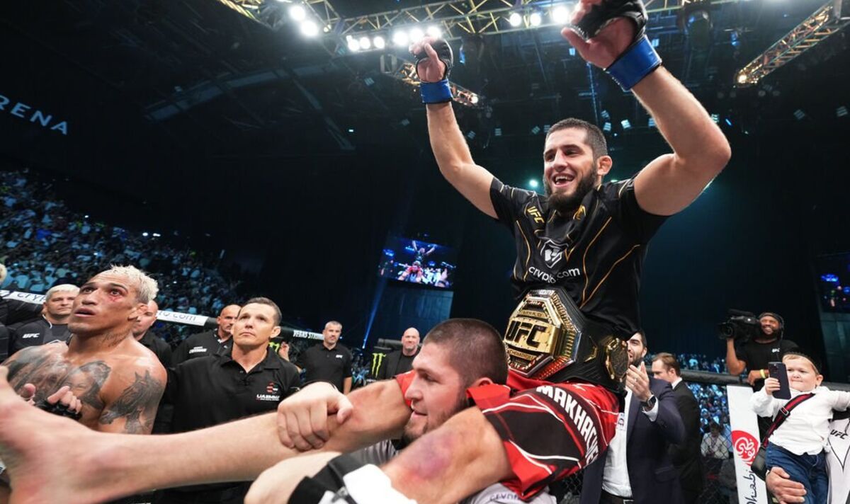 1200x712 Islam Makhachev submits Charles Oliveira to become new UFC champ. UFC. Sport. Express.co.uk