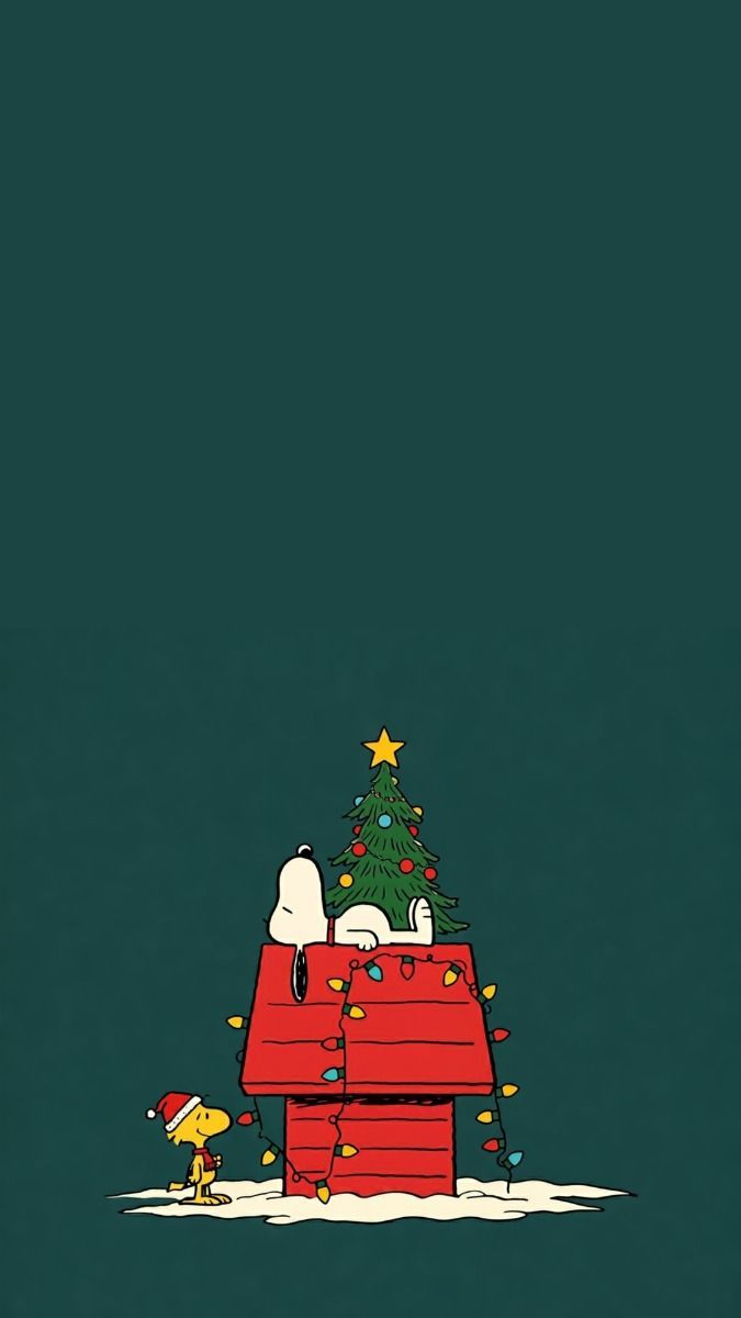 675x1200 Snoopy Christmas Wallpaper: Cute Dog Christmas Background for Peanuts Fans!