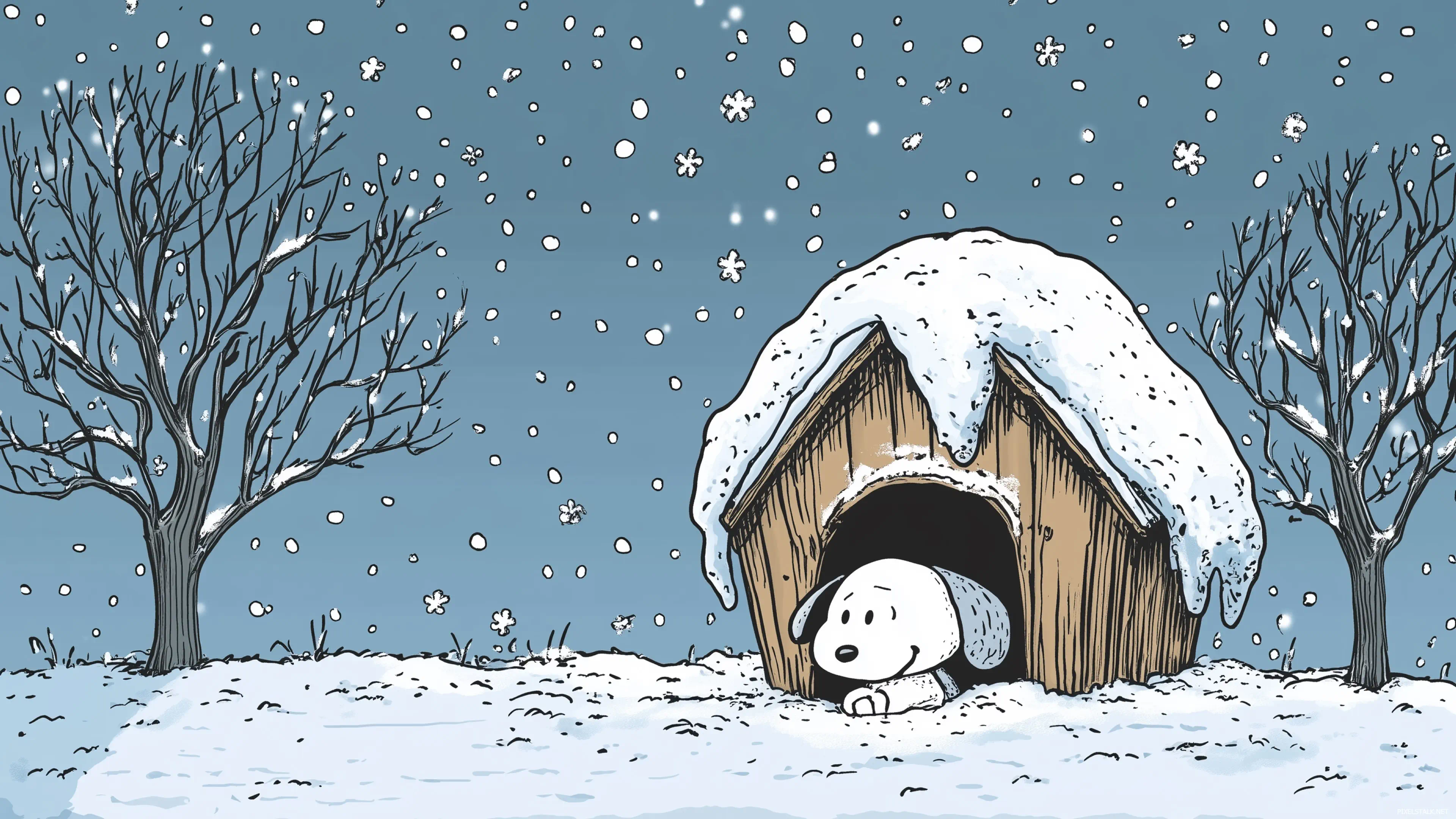 3840x2160 Snoopy Winter Wallpaper