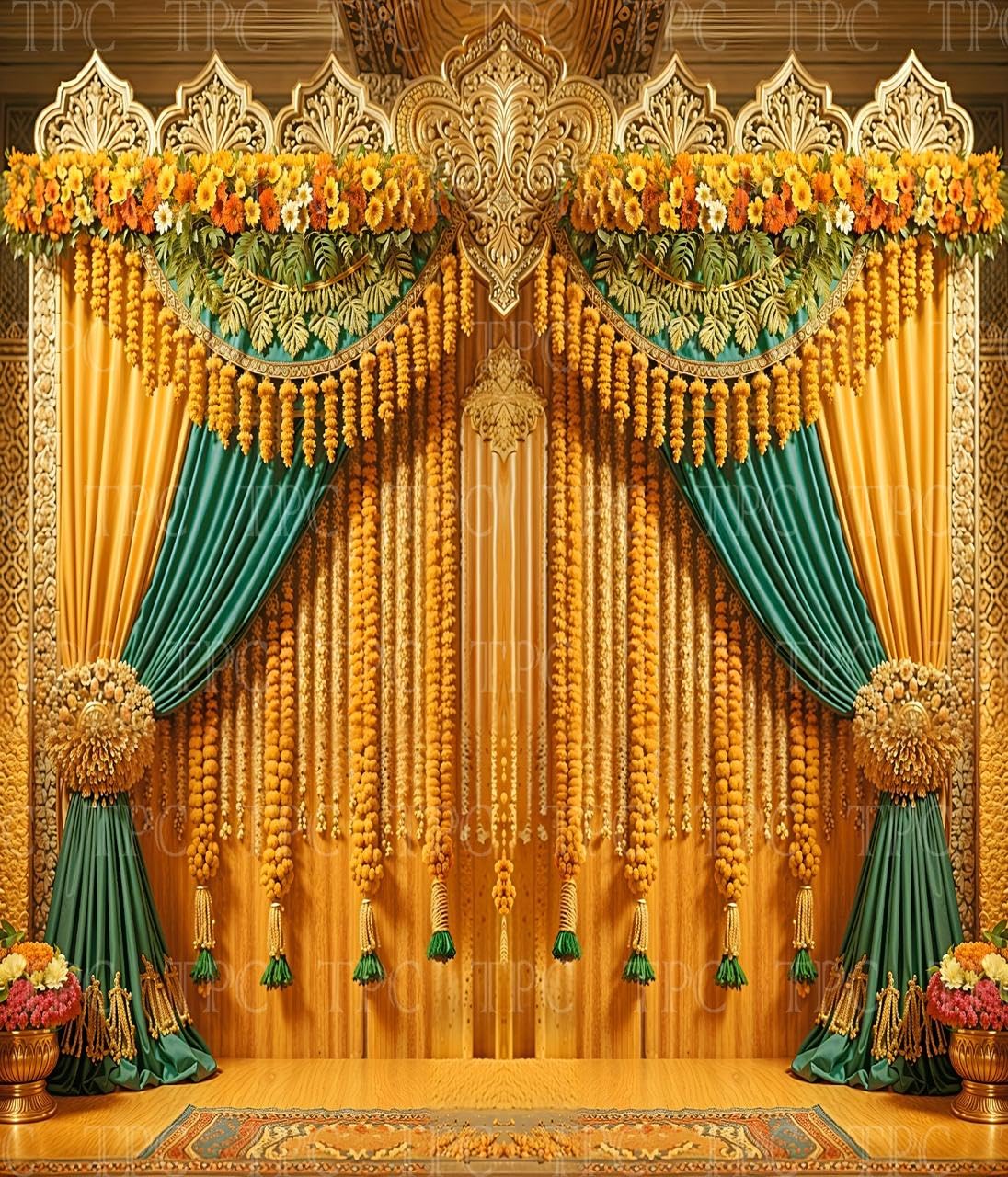 1096x1280 PRIYAKANT SAFAWALA Ganpati Decoration Digital Background Ideas at Home, Festival, Wedding, Diwali, Ganesh Chaturthi Decoration Background (Size, Width 5 Feet and Hight 6 Feet, Raj Darbar) : Amazon.in: Home & Kitchen