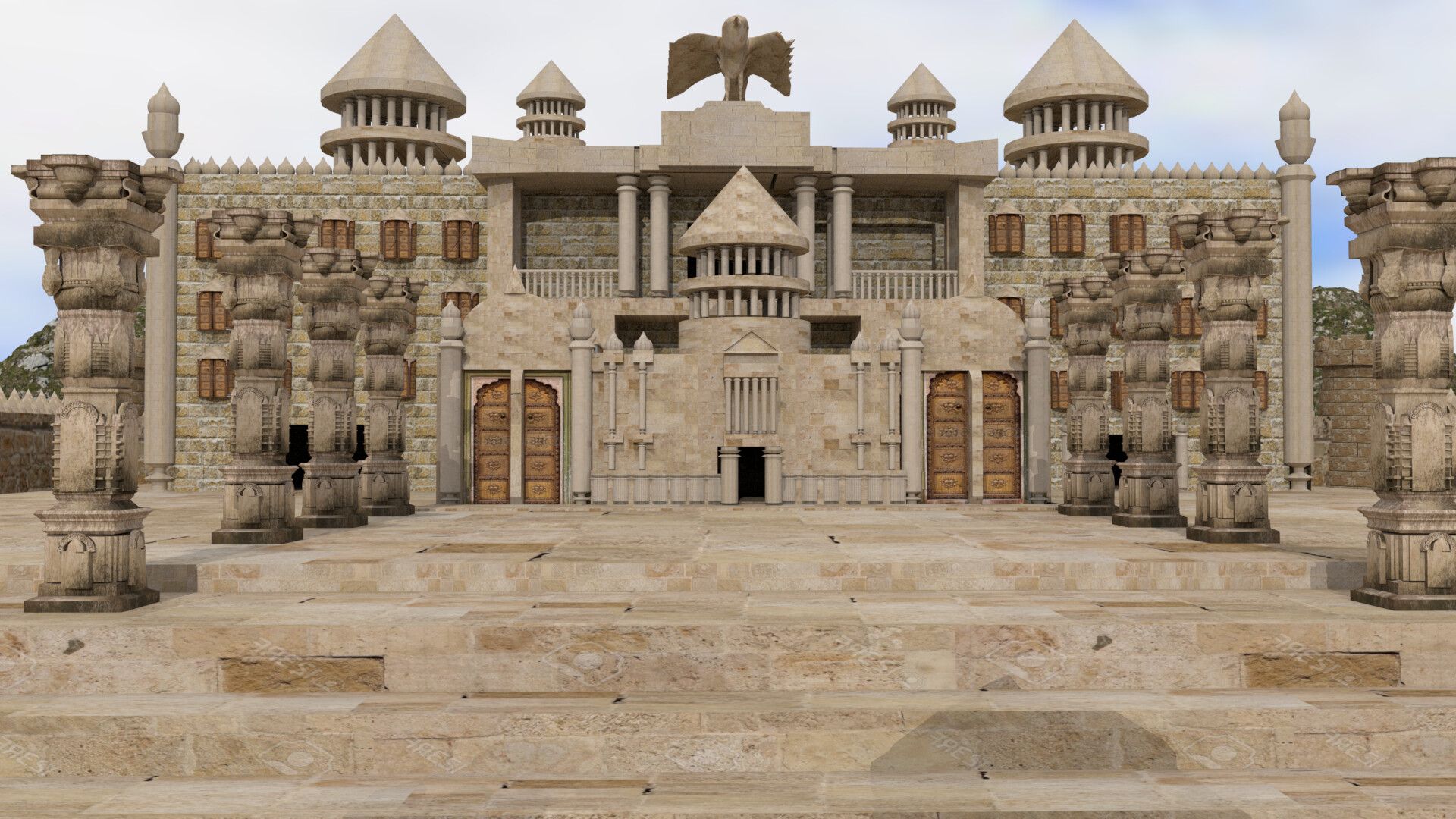1920x1080 Manoj Thotapalli Modelling and Texturing of Raj Darbar set and chariot