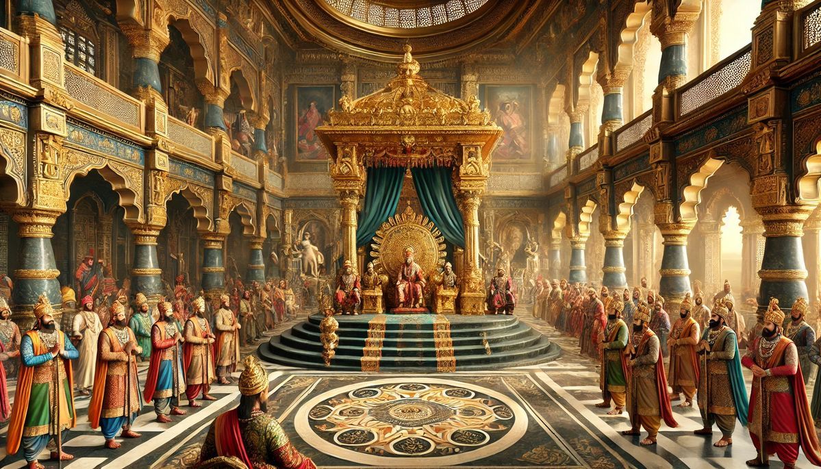 1199x685 Rajdarbar ideas. shivaji maharaj coronation, mahabharat background, shivrajyabhishek image hd