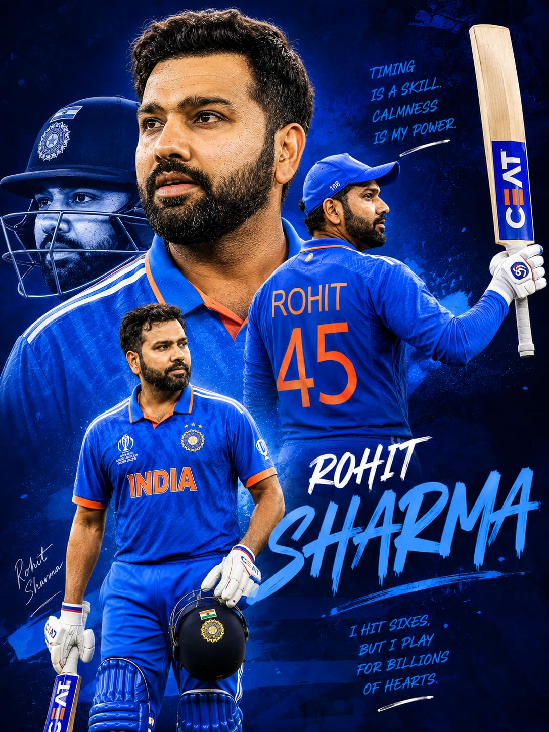 1086x1448 Virat Kohli MS Dhoni Rohit Sharma Wall Poster Set of 3. A4 21x29.7 cm Size, 300 GSM Paper, Cricket Themed Print, Without Frame, Bedroom & Office