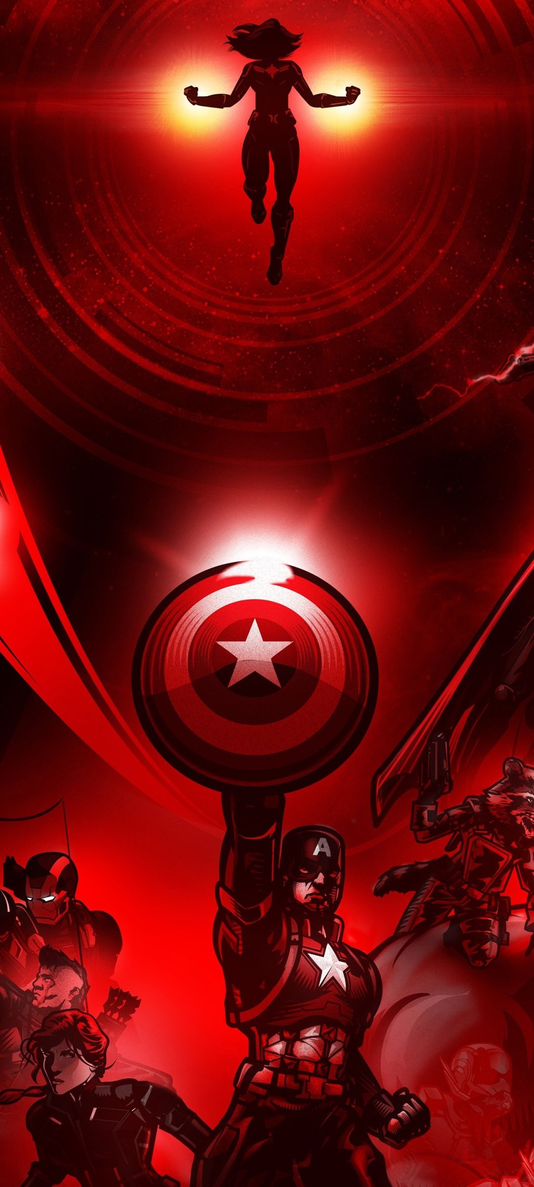 1080x2400 Avengers: Endgame Wallpaper 4K, Red aesthetic, Captain America