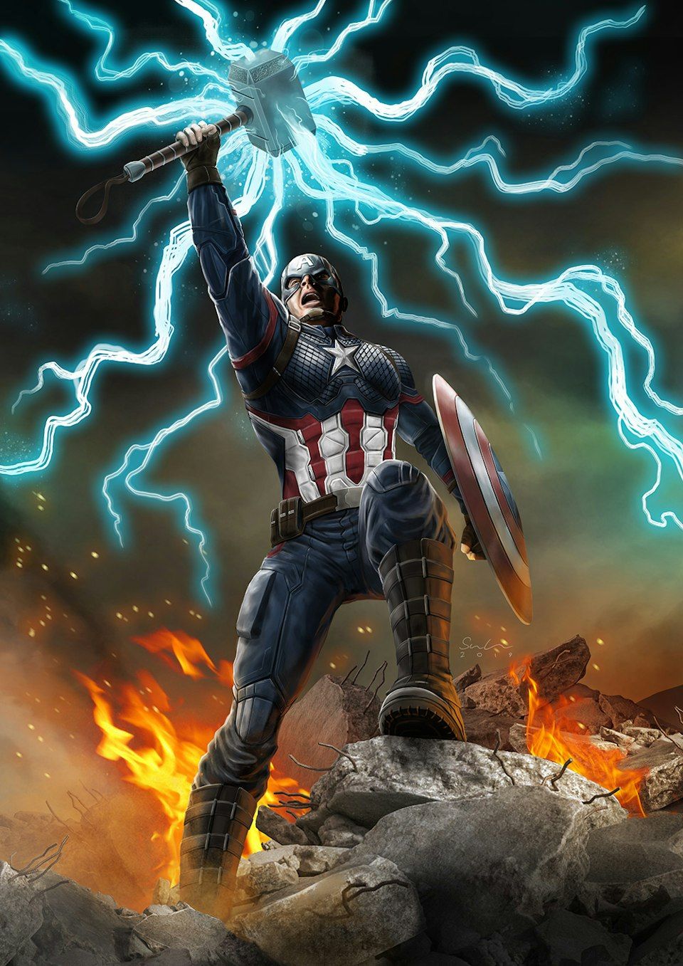 960x1357 Captain America Green & Graphic Artist