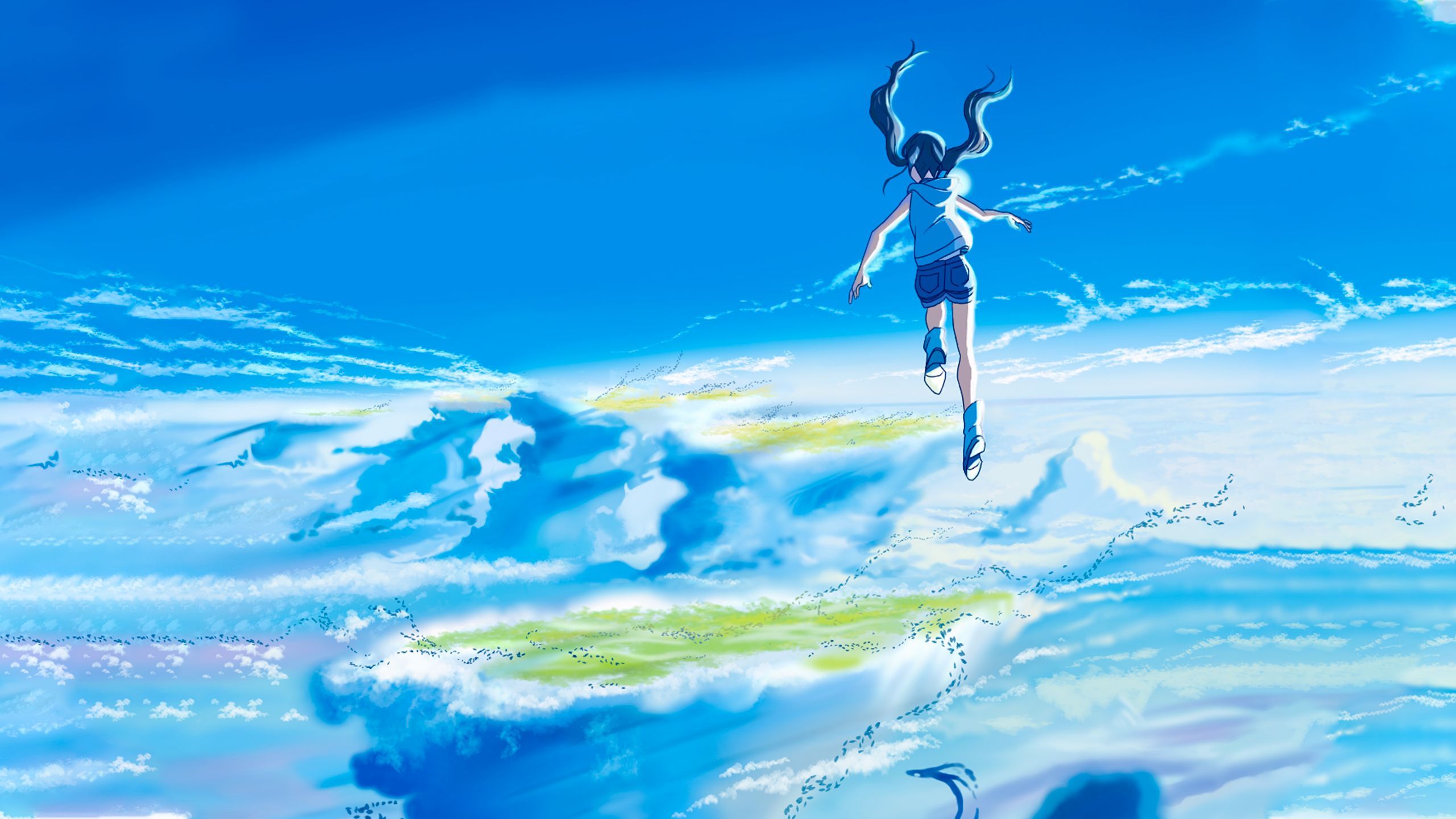 2560x1440 Desktop wallpaper: Anime, Hina Amano, Hodaka Morishima, Nagi Amano 4K free download for PC. 953242