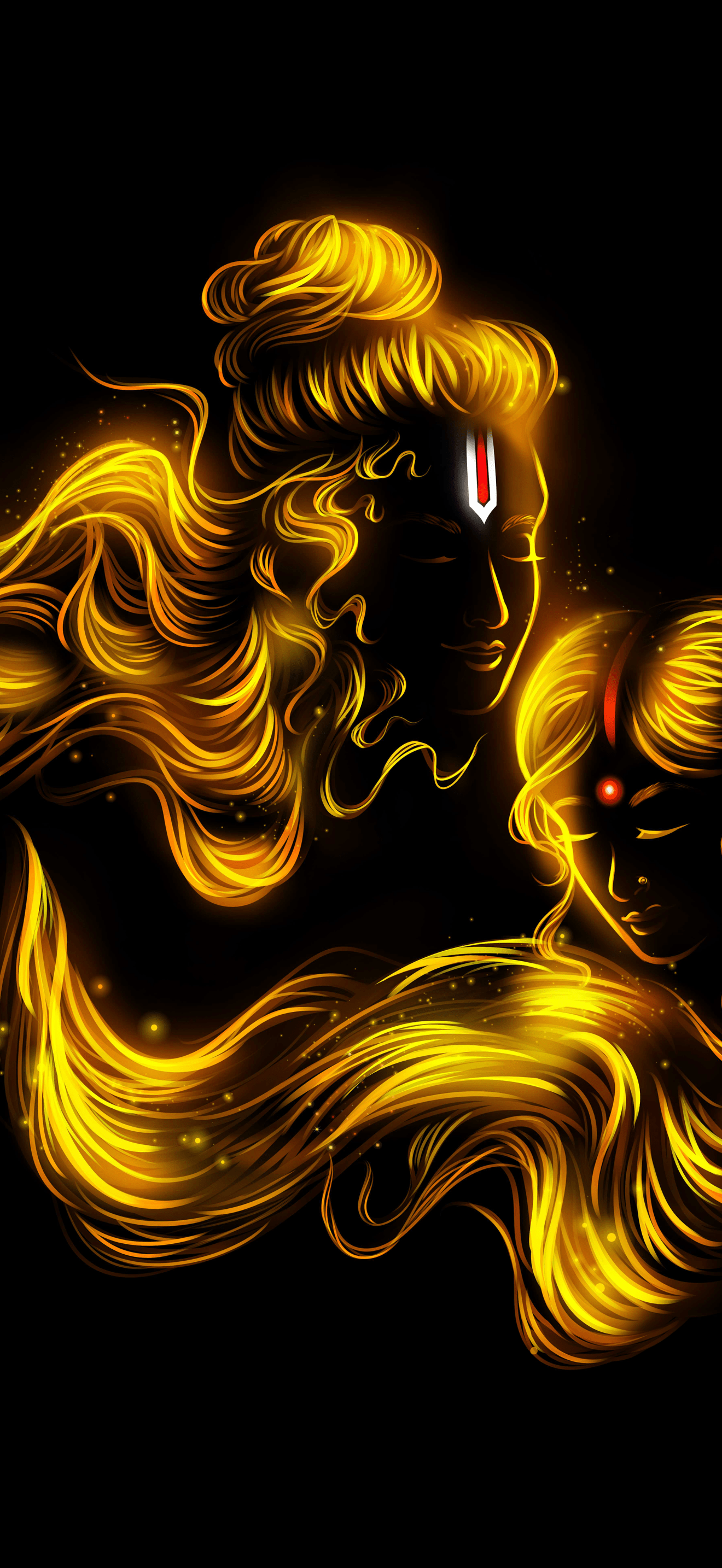 1320x2868 Siya Ram Wallpaper 4K, Glowing, Lord Rama, Goddess Sita