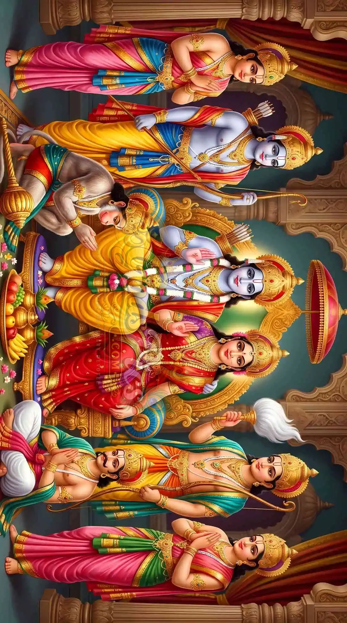 1140x2043 Latest Shri Ram Darbar 8K HD Wallpaper Collection