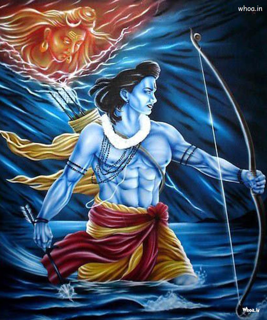850x1019 Lord Ram And Shiv Art Painting