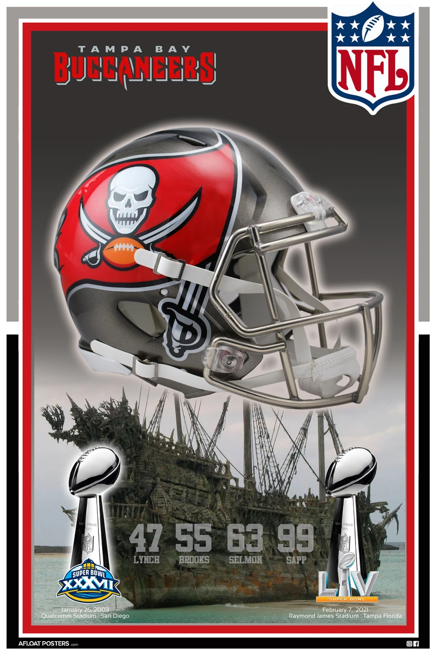853x1280 Tampa Bay Buccaneers Super Bowl Poster