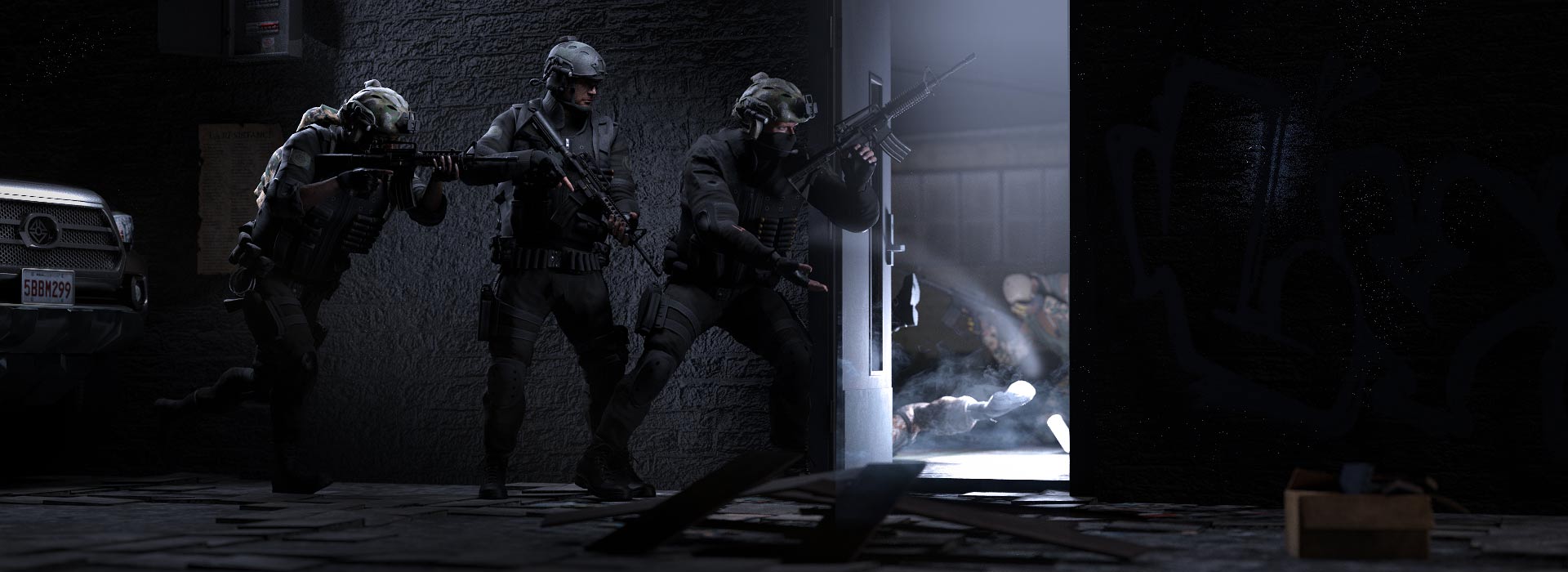 1920x700 CQB Quarters Battle｜3D Animation｜iClone