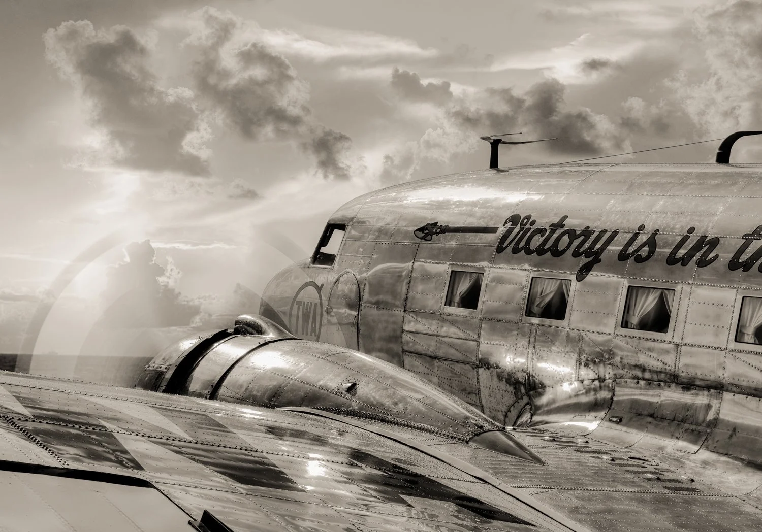 1500x1048 DC 3 In Flight