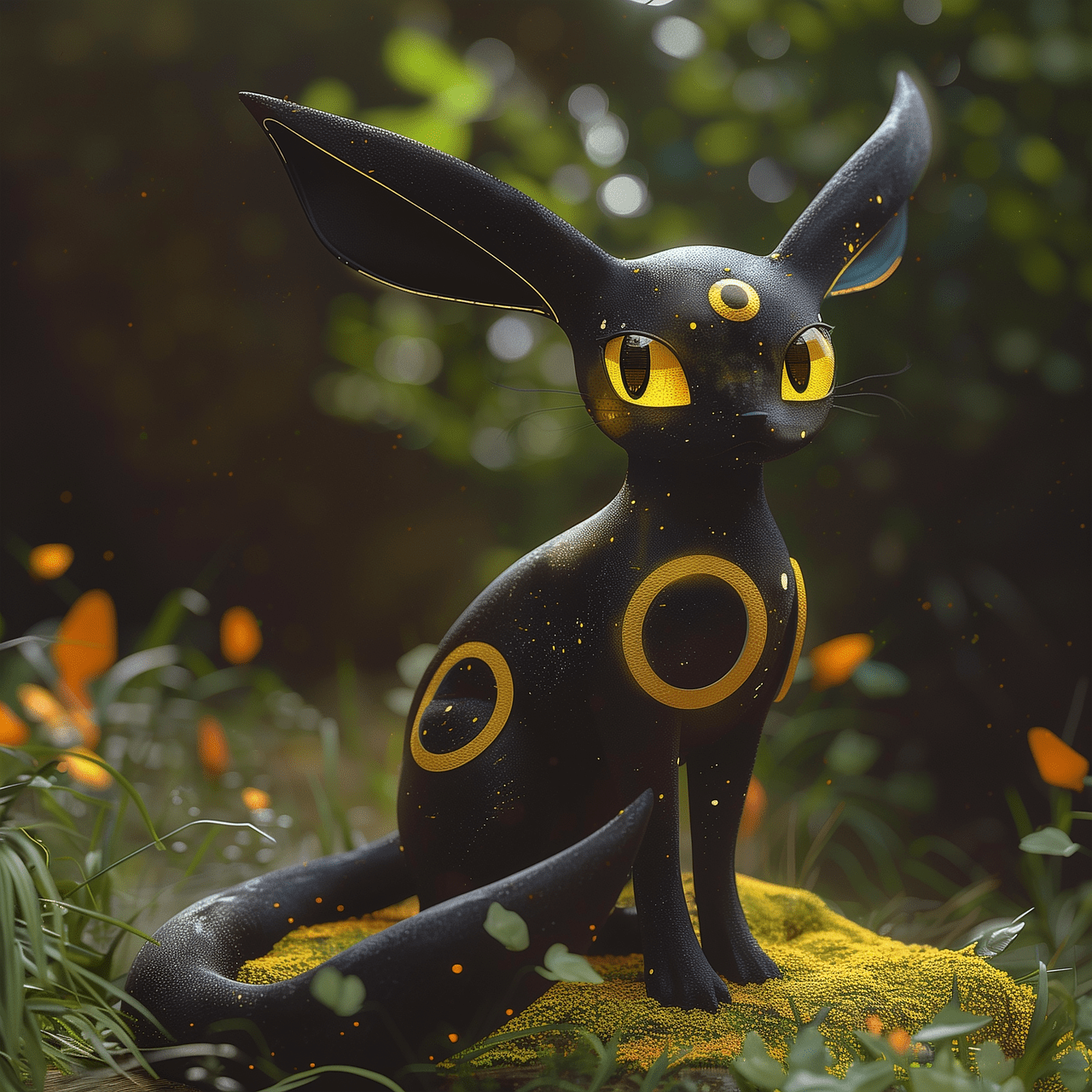 1280x1280 Download Umbreon Pokemon Cartoon. Royalty Free Stock Illustration Image