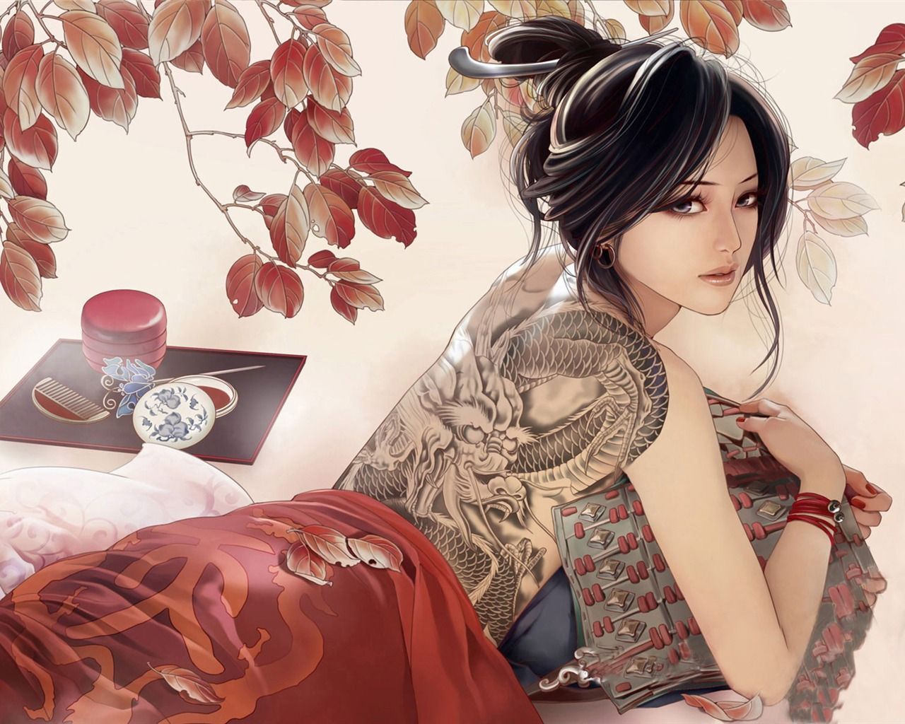 1280x1024 Classical Women Amazing Artistic Painting Wallpaper