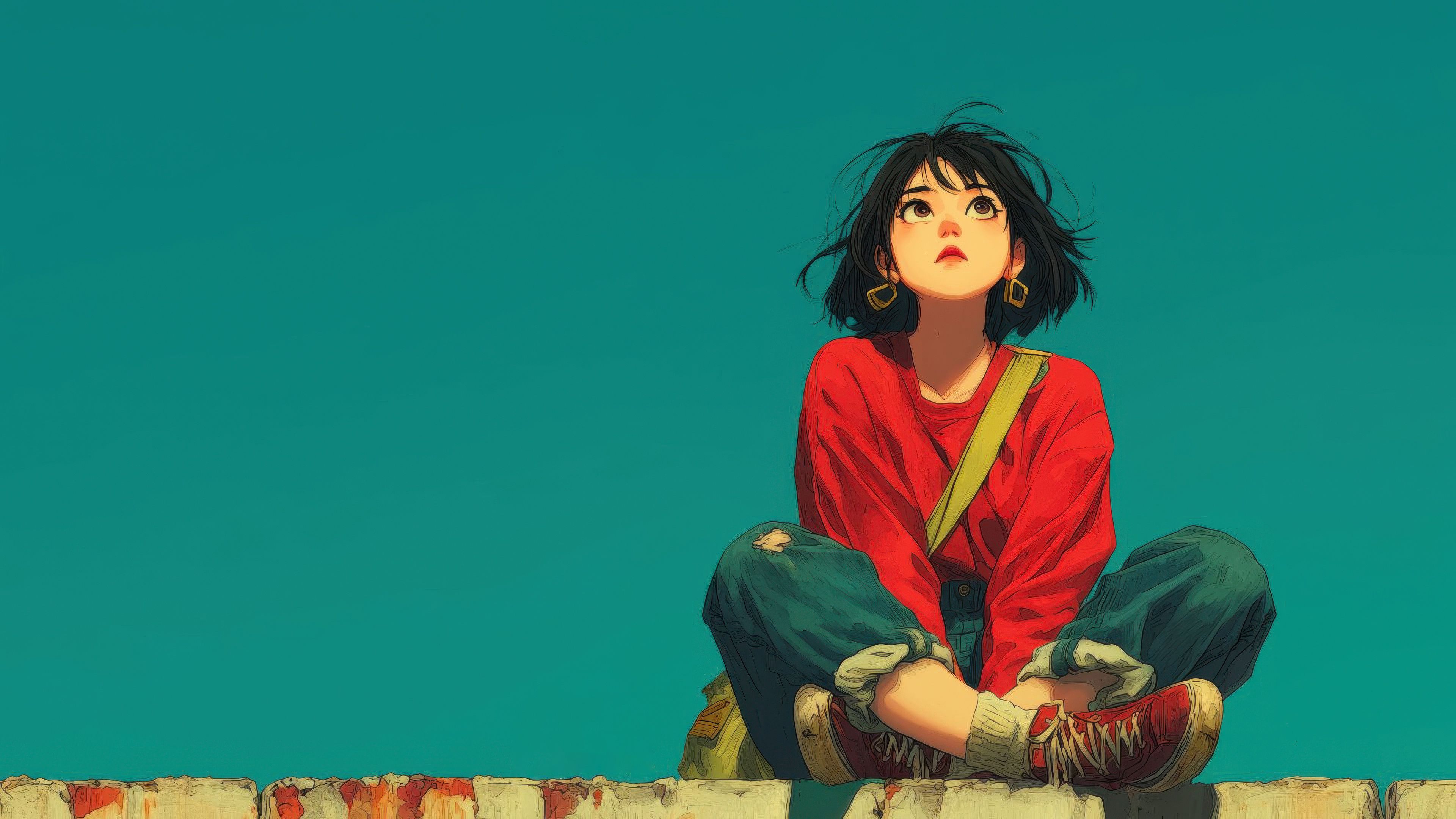 3840x2160 Classic Anime Girl In Red Cardigan Wallpaper, HD Artist Wallpaper, 4k Wallpaper, Image, Background, Photos and Picture