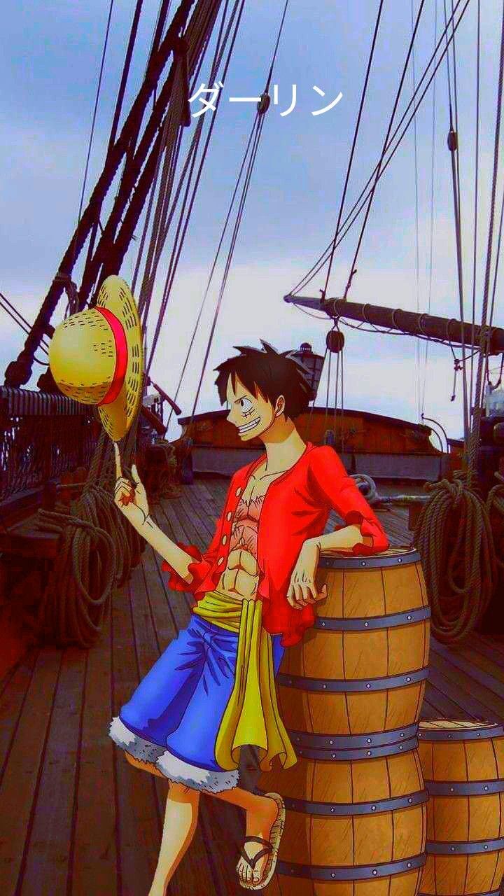 720x1280 Luffy moving background. Luffy on boat, Luffy in barrel, Crunchyroll one piece