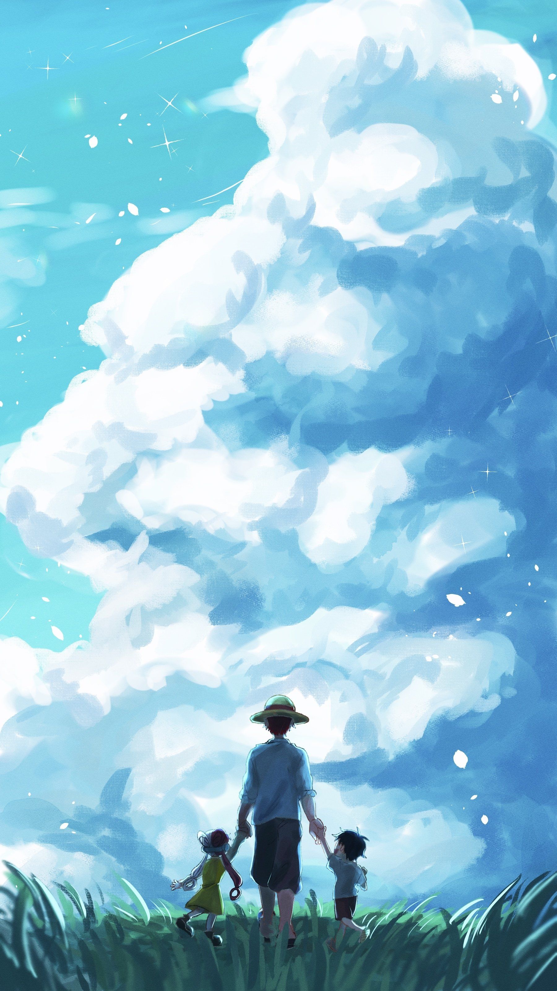 1800x3200 Download Monkey D. Luffy Shanks (One Piece) Uta (One Piece) Anime One Piece Phone Wallpaper